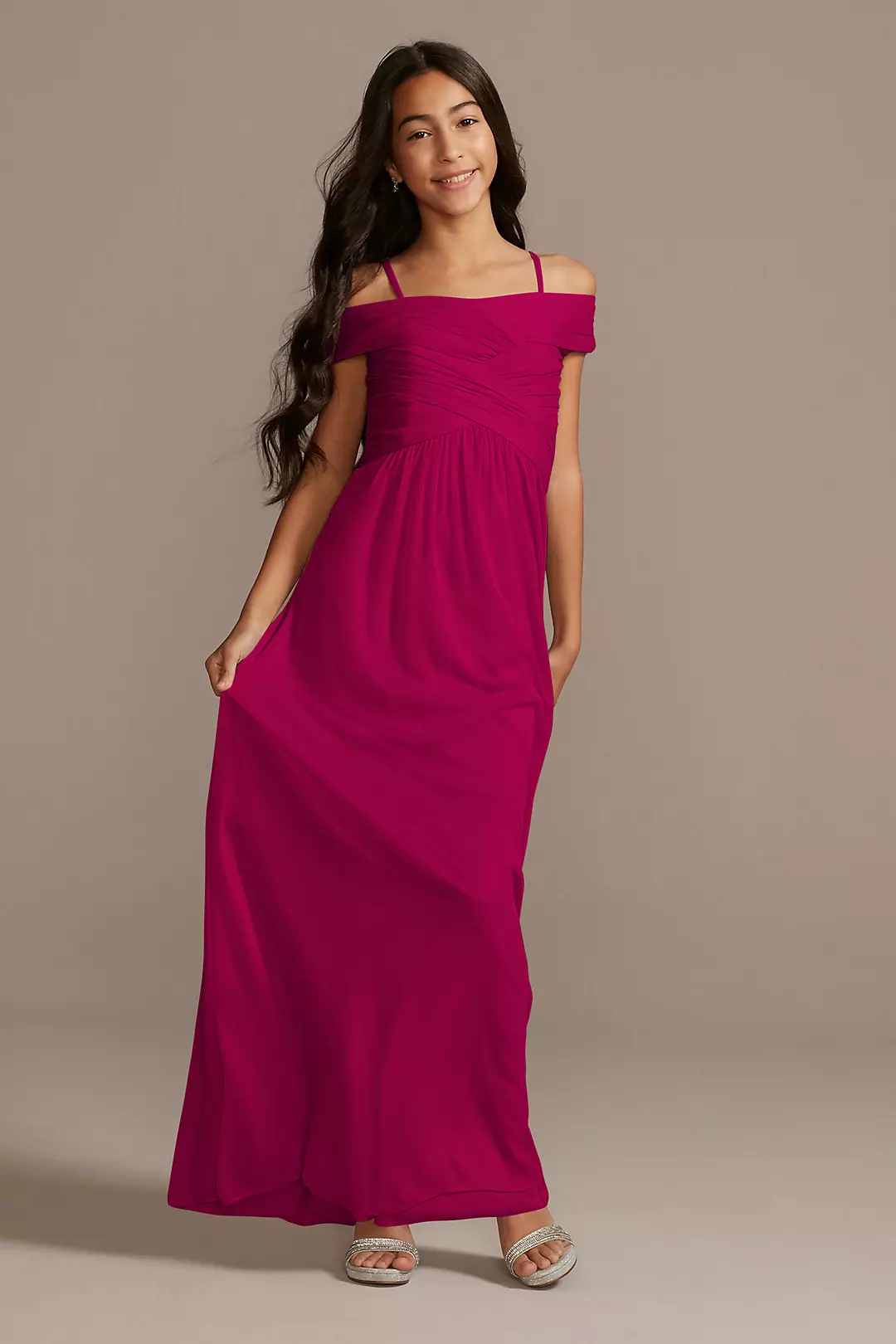 Crisscross Off-Shoulder Girls Dress - Image 24