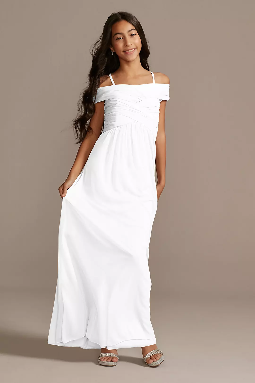 Crisscross Off-Shoulder Girls Dress - Image 25
