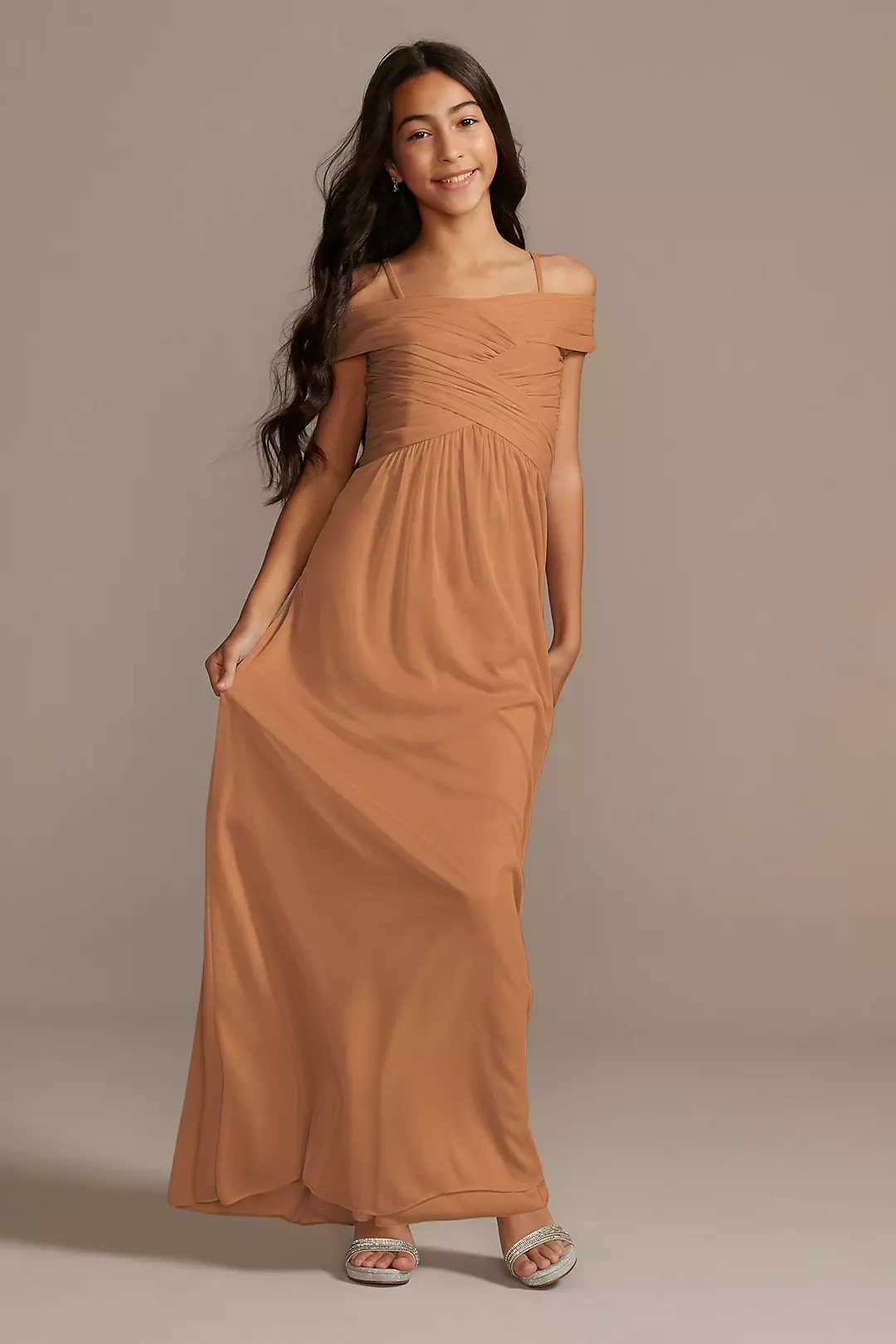 Crisscross Off-Shoulder Girls Dress - Image 26