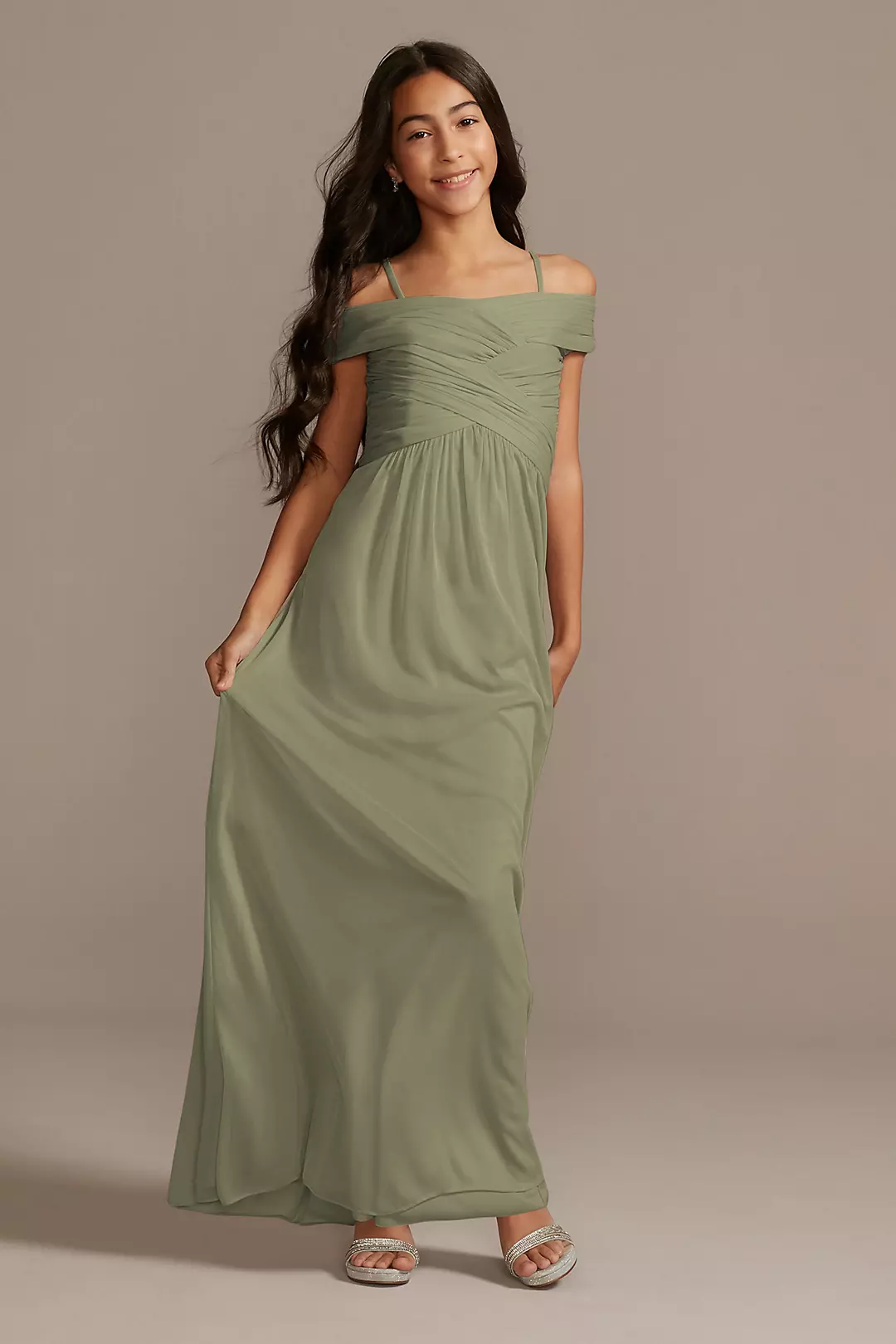 Crisscross Off-Shoulder Girls Dress - Image 27