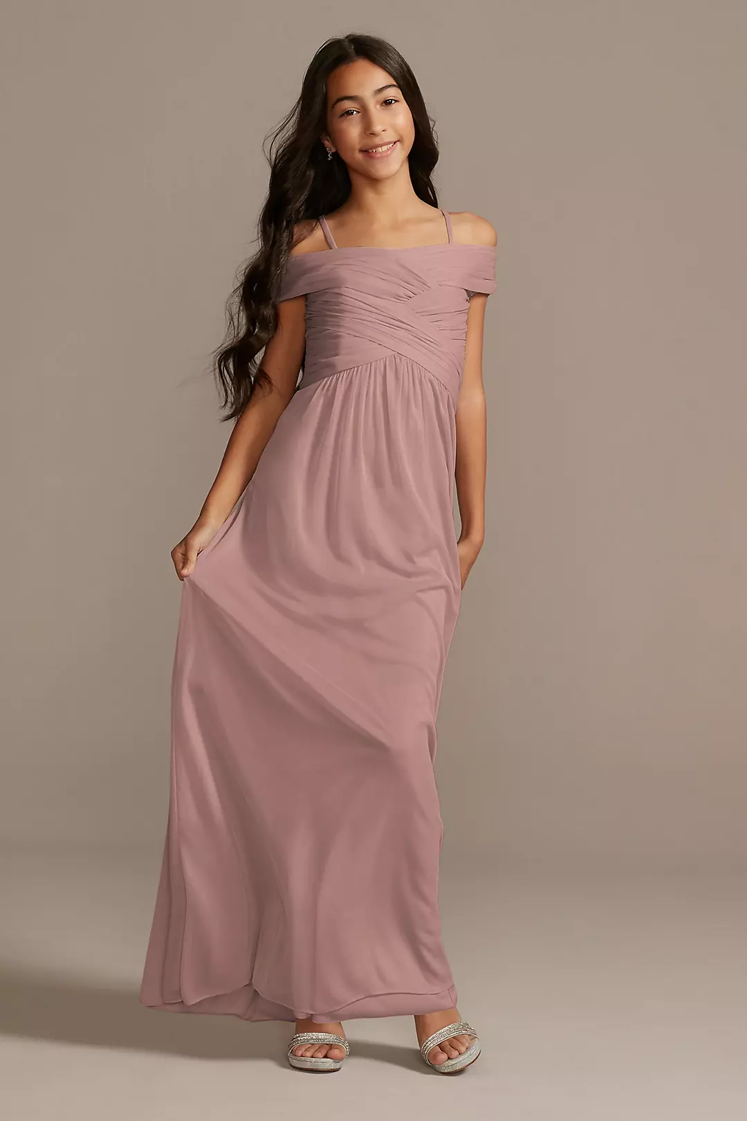 Crisscross Off-Shoulder Girls Dress - Image 31