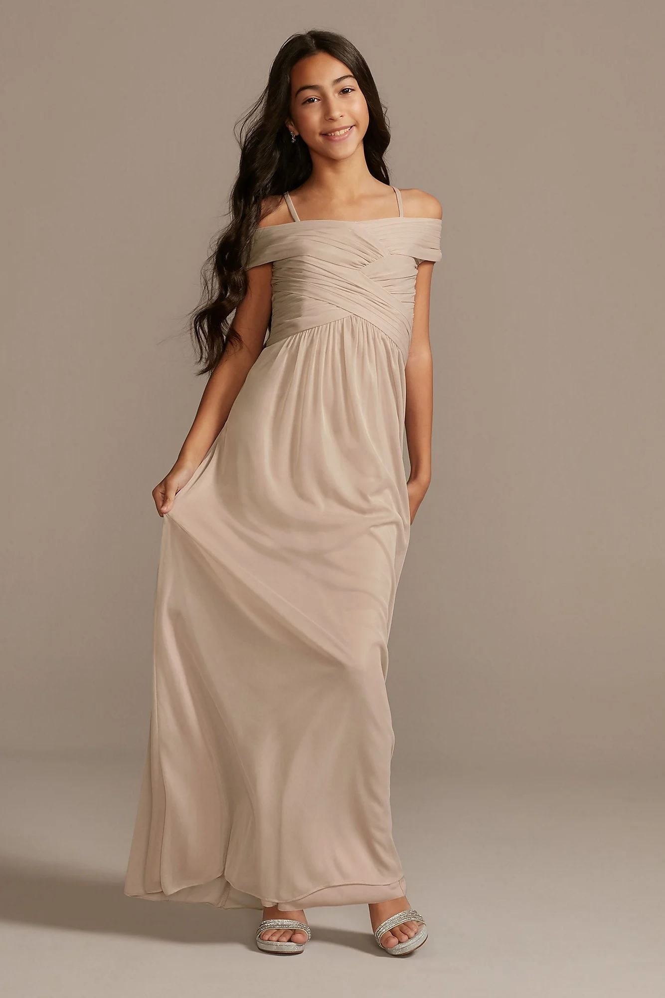Crisscross Off-Shoulder Girls Dress - Image 38