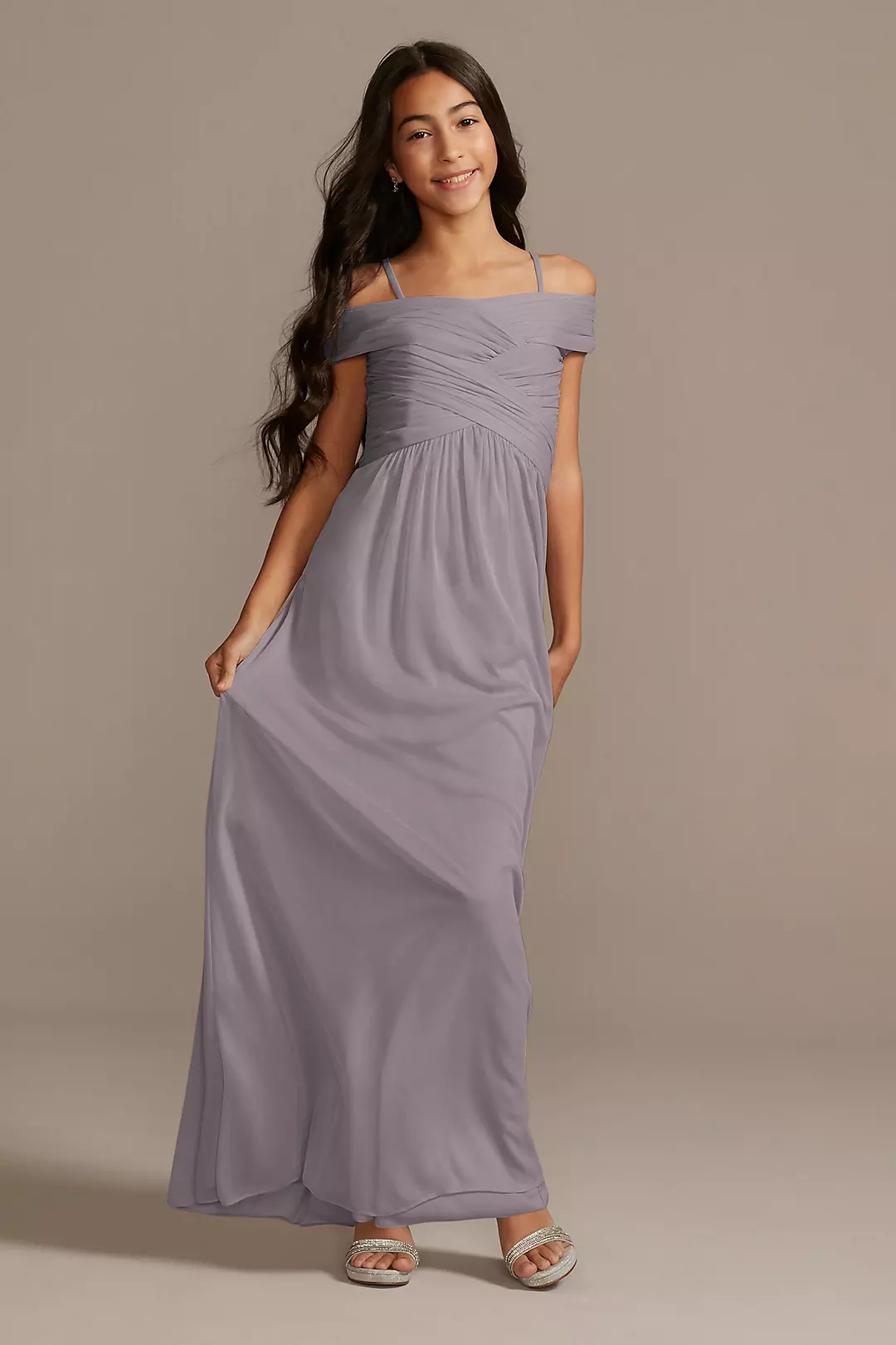 Crisscross Off-Shoulder Girls Dress - Image 41