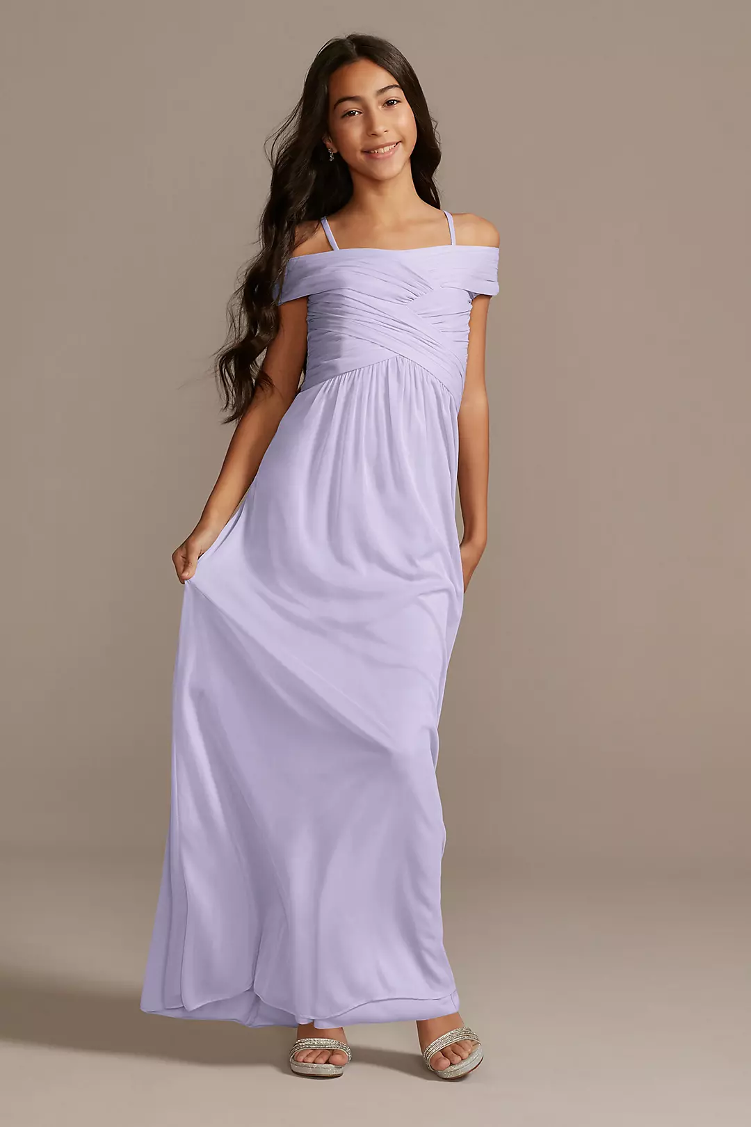 Crisscross Off-Shoulder Girls Dress - Image 50