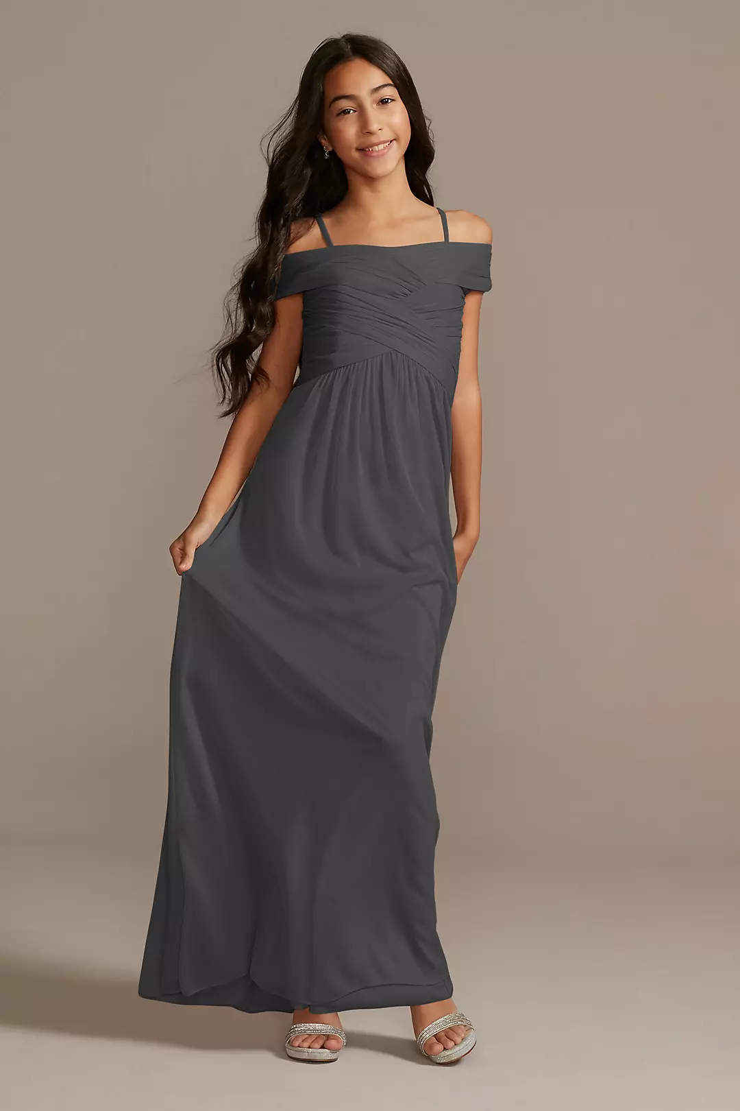 Crisscross Off-Shoulder Girls Dress - Image 56