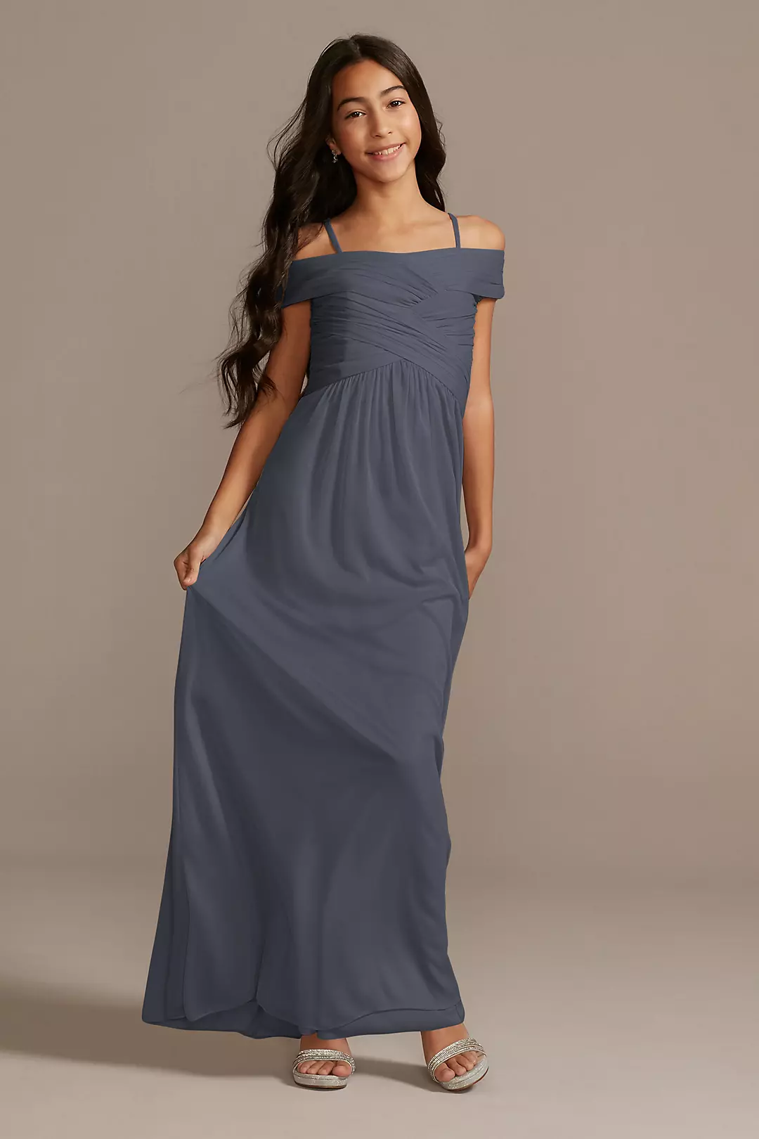 Crisscross Off-Shoulder Girls Dress - Image 57