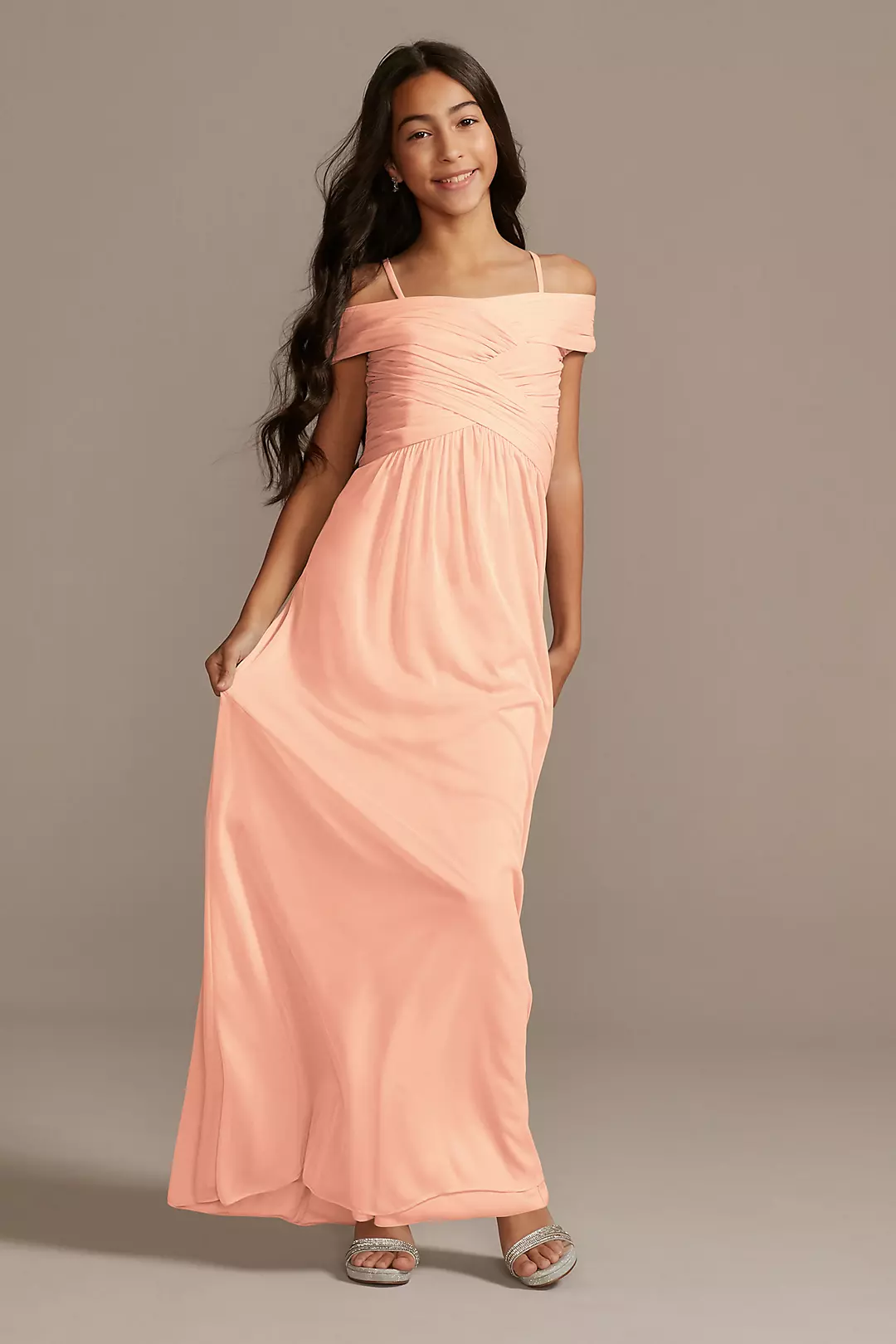 Crisscross Off-Shoulder Girls Dress - Image 61