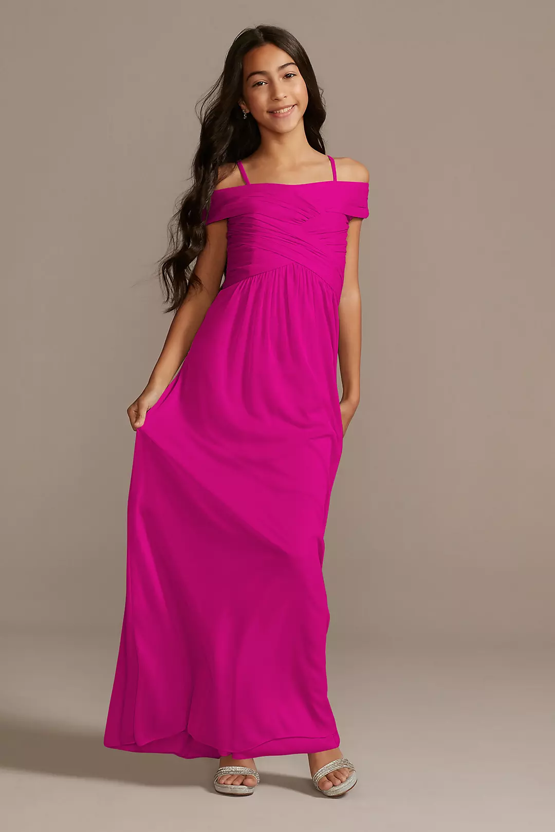 Crisscross Off-Shoulder Girls Dress - Image 69