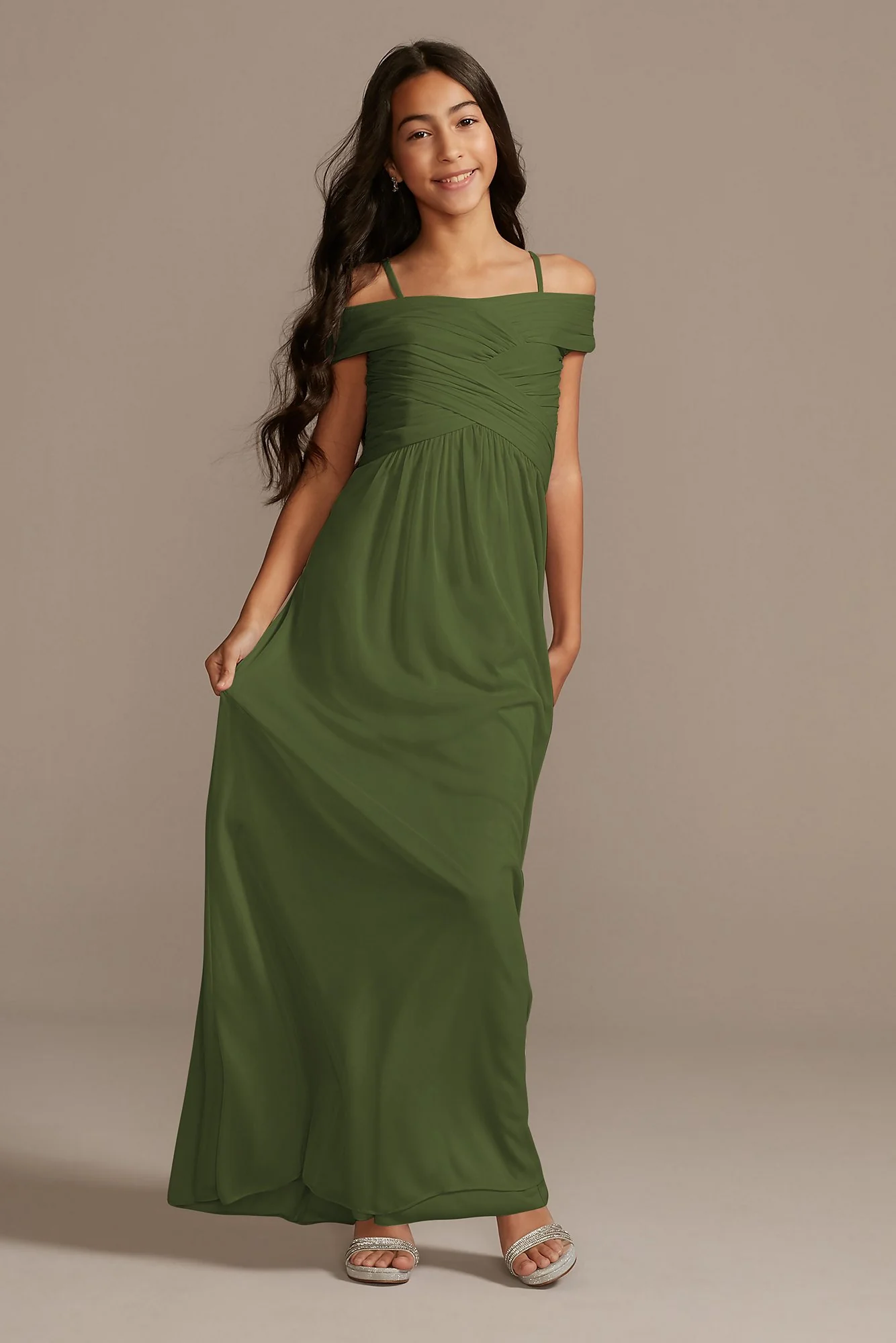 Crisscross Off-Shoulder Girls Dress - Image 7