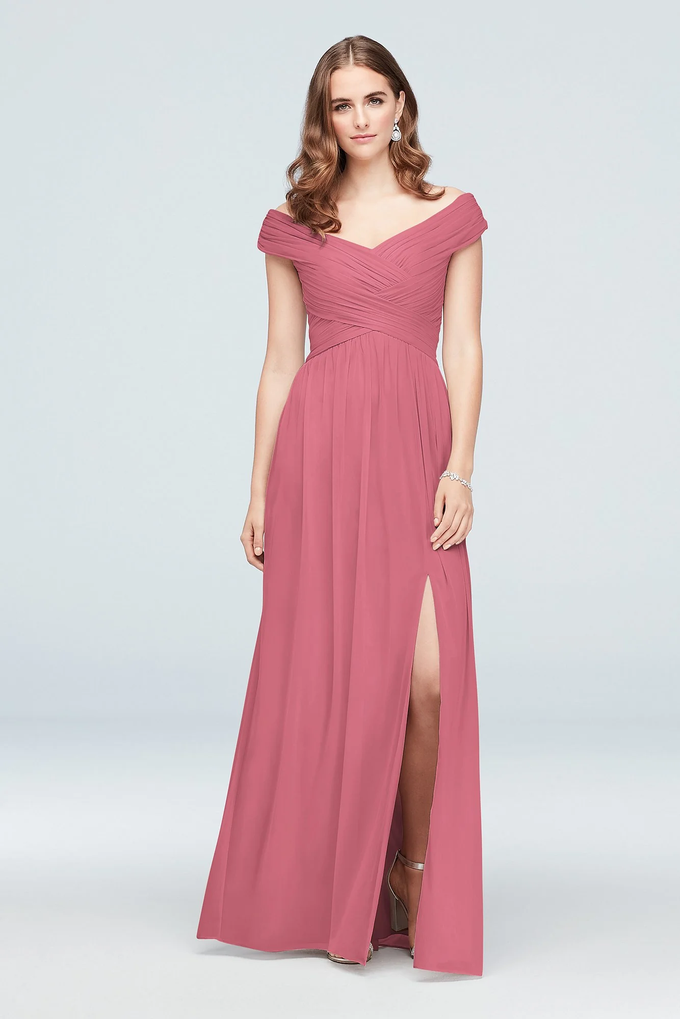 Crisscross Off-the-Shoulder Mesh Dress - Image 21