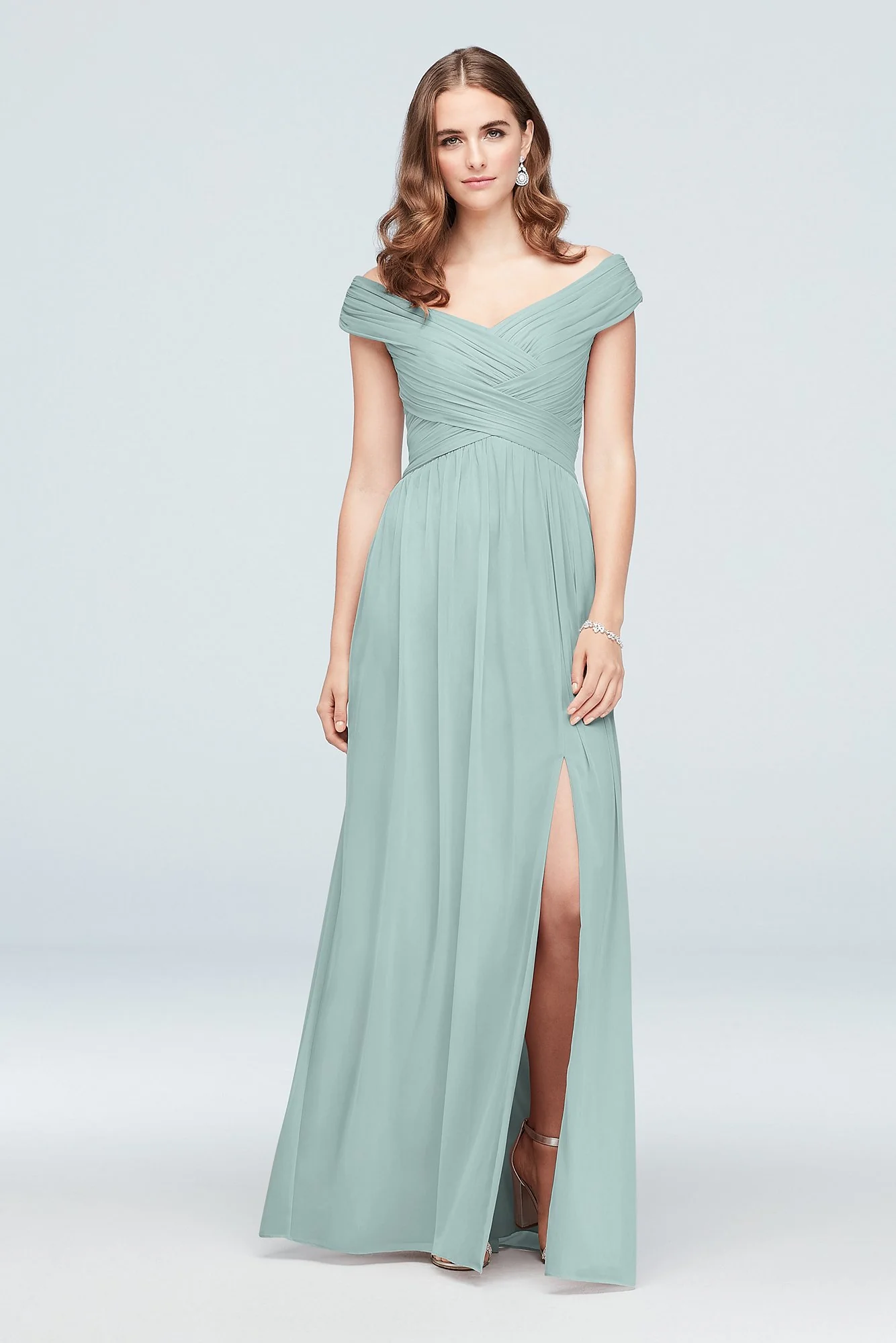 Crisscross Off-the-Shoulder Mesh Dress - Image 22