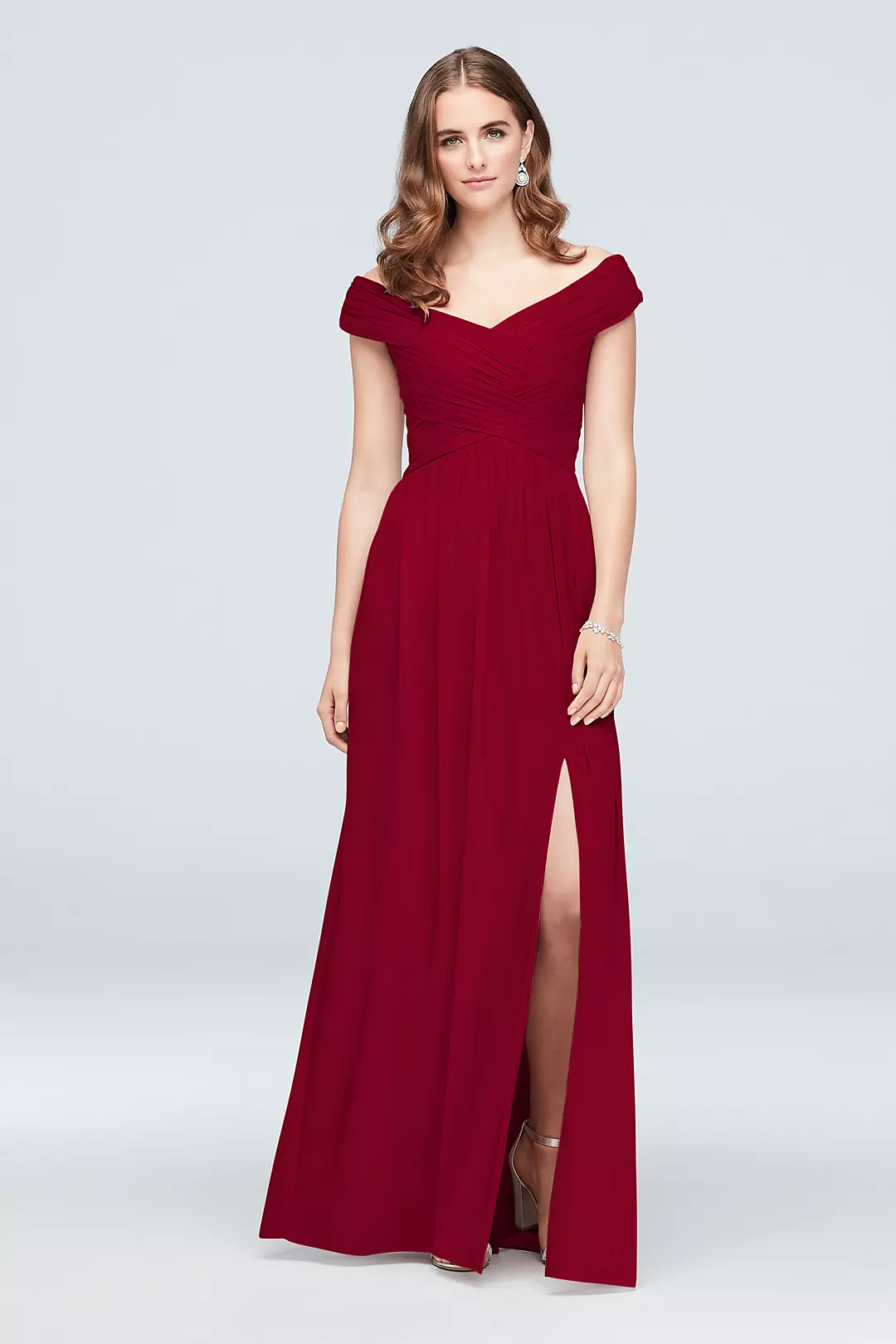 Crisscross Off-the-Shoulder Mesh Dress - Image 30
