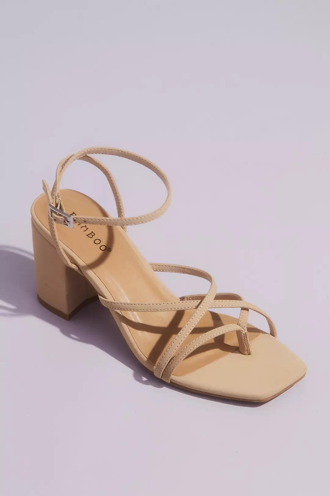 Crisscross Thong Ankle Strap Block Heel Sandals - Image 2