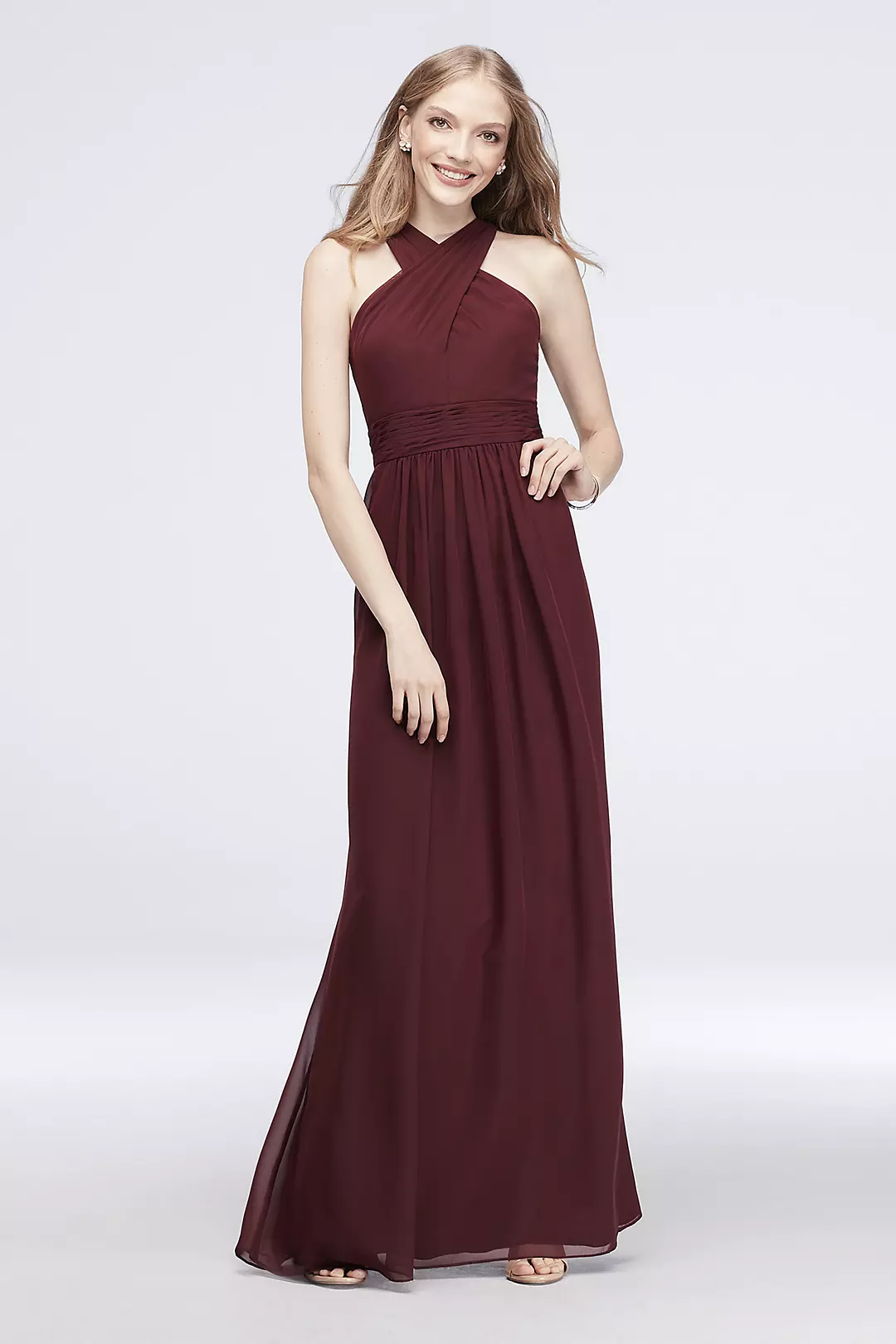 Cross-Front Chiffon Bridesmaid Dress - Image 4