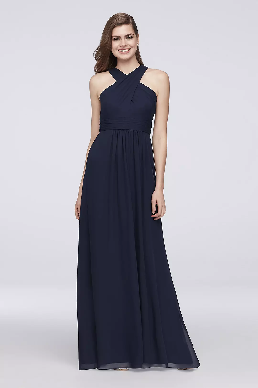 Cross-Front Chiffon Bridesmaid Dress - Image 9