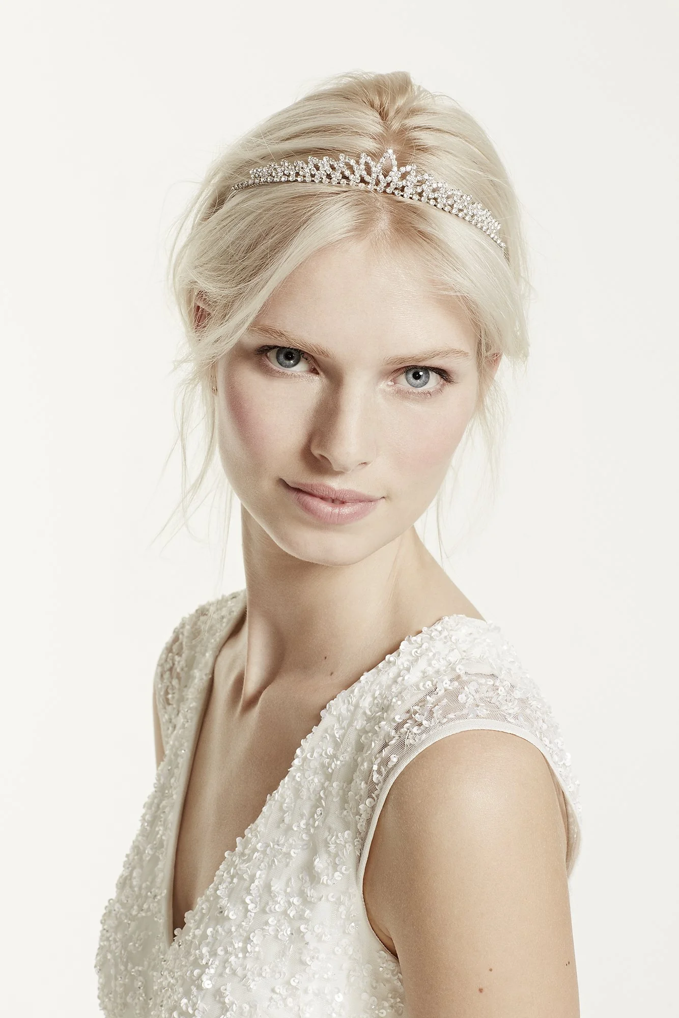 Crystal Accented Leaf Tiara