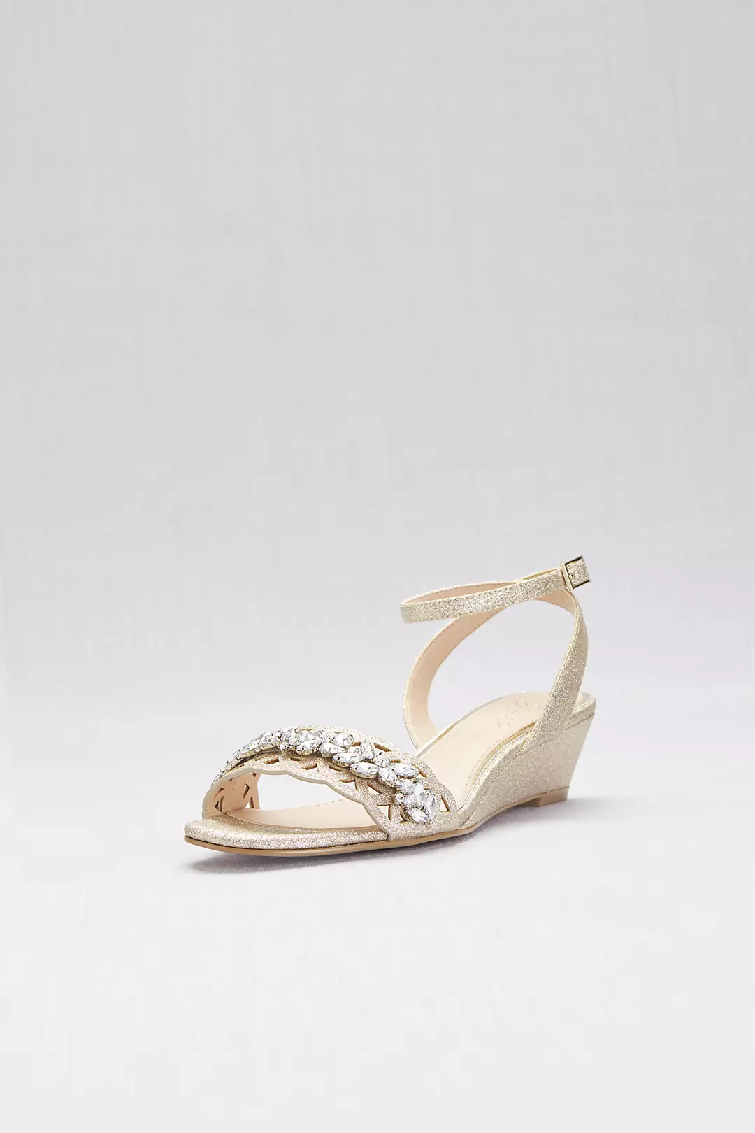 Crystal Adorned Glitter Wedges with Cut-Out - Image 2