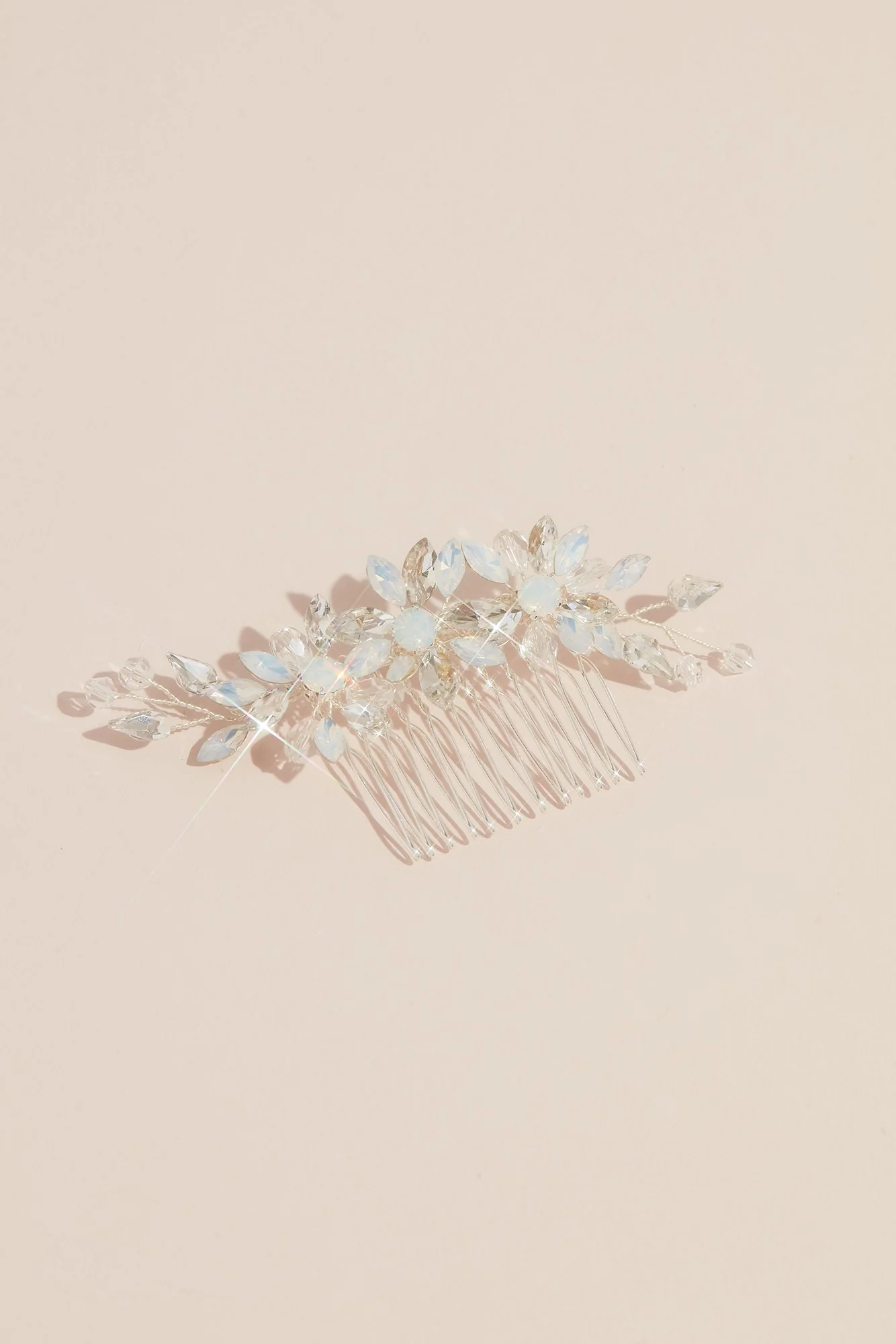 Crystal and Opal Flower Trio Comb