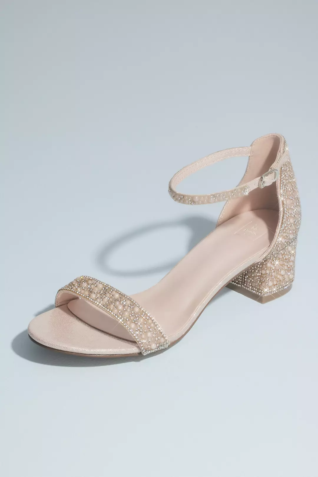 Crystal and Pearl Block Heel Sandals - Image 11