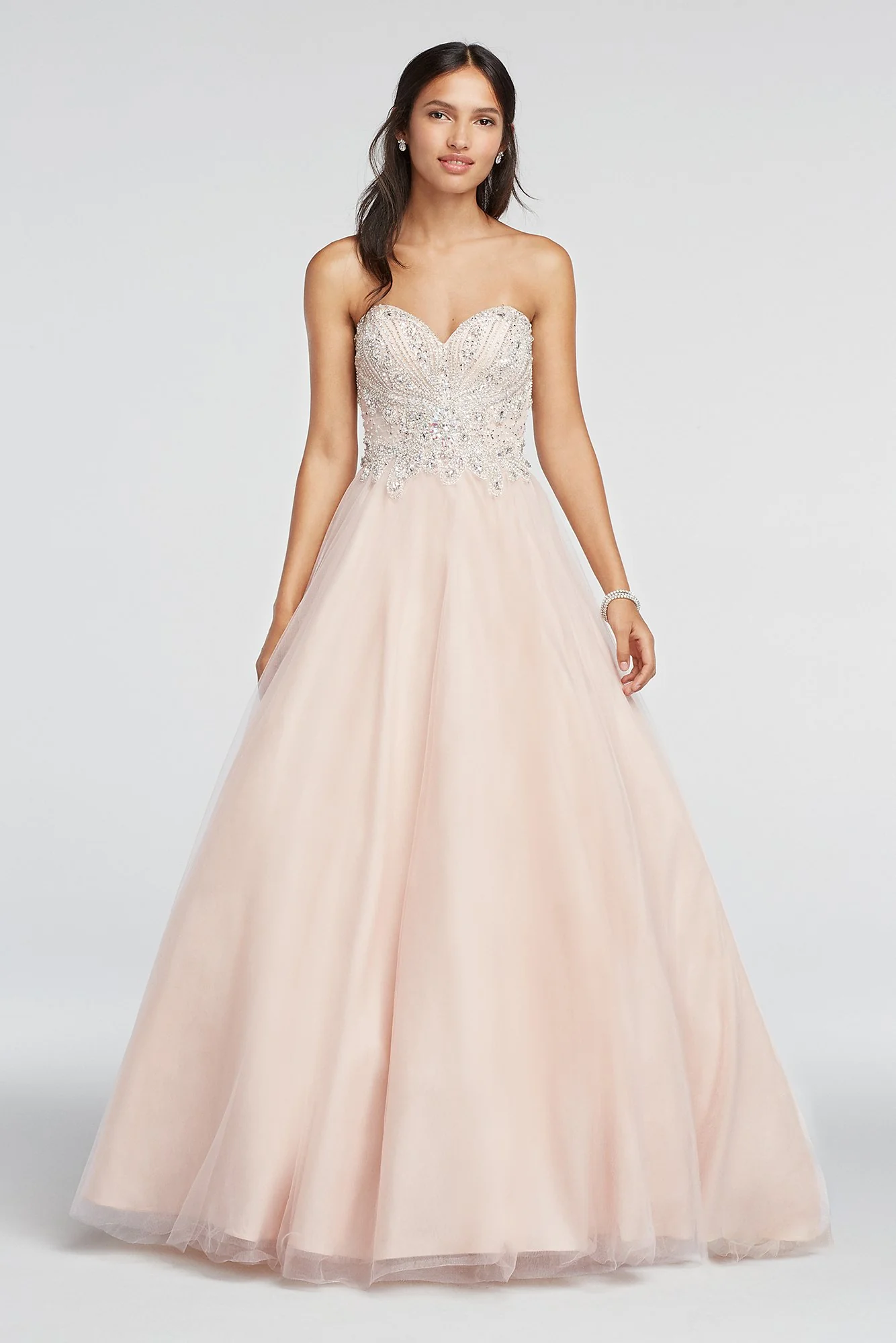 Crystal Beaded Strapless Sweetheart Prom Dress - Image 2