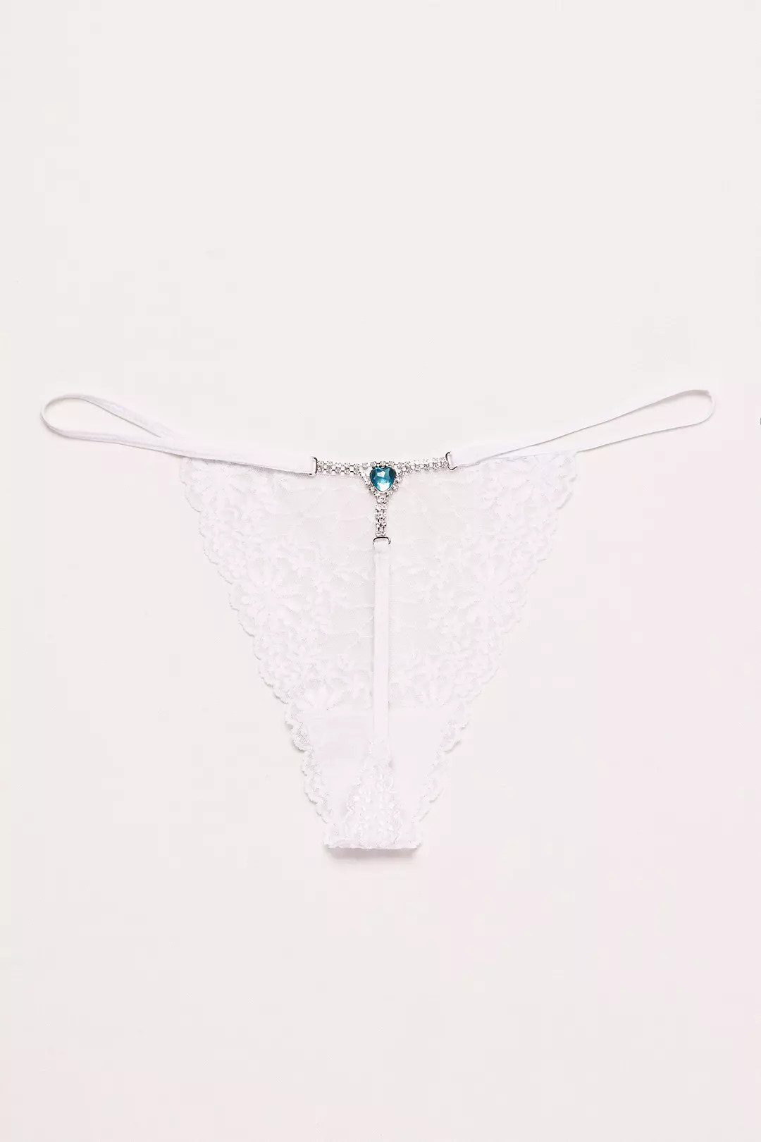 Crystal Chain G-String with Blue Heart Stone - Image 2