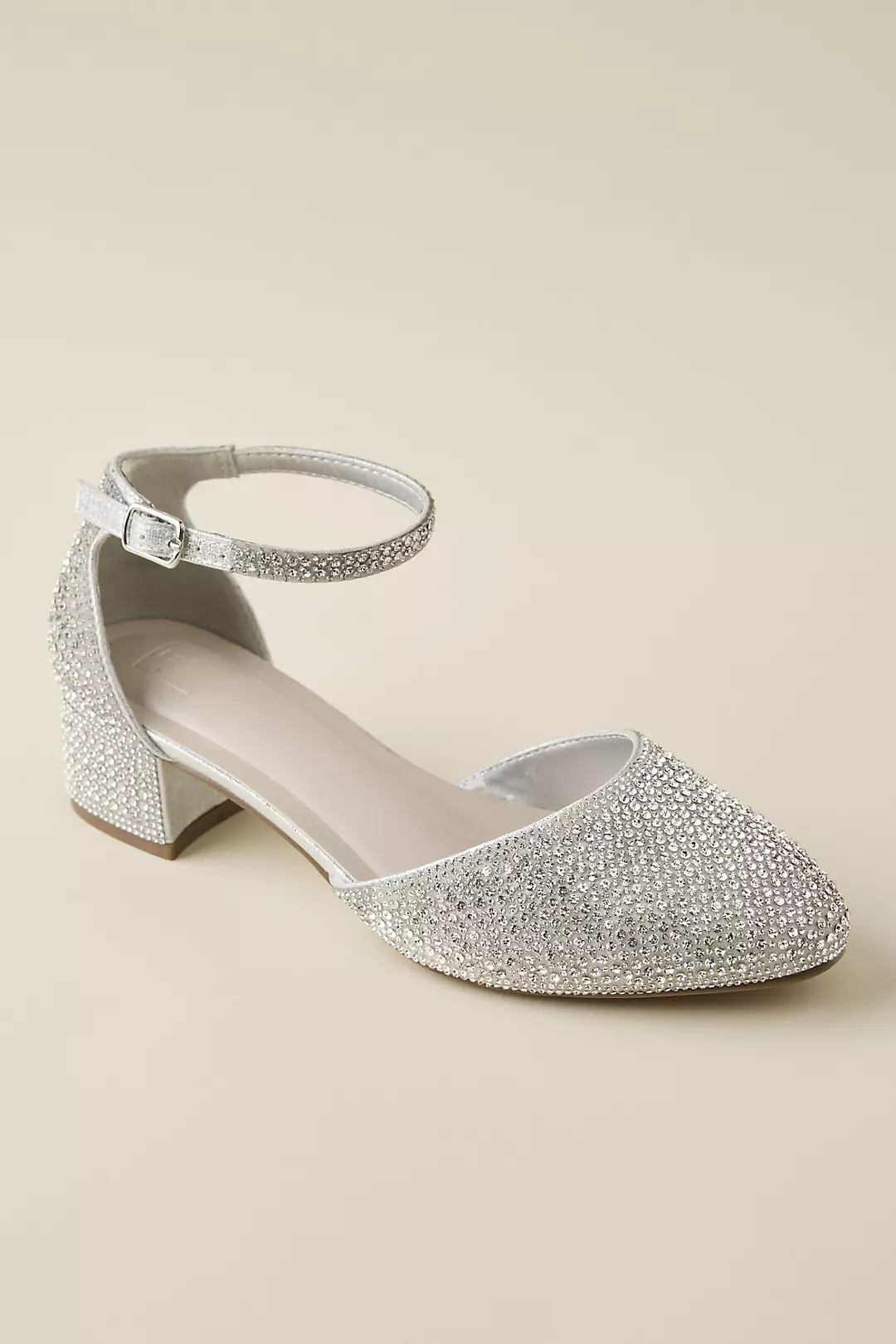 Crystal Closed Toe Low Block Heels - Image 2