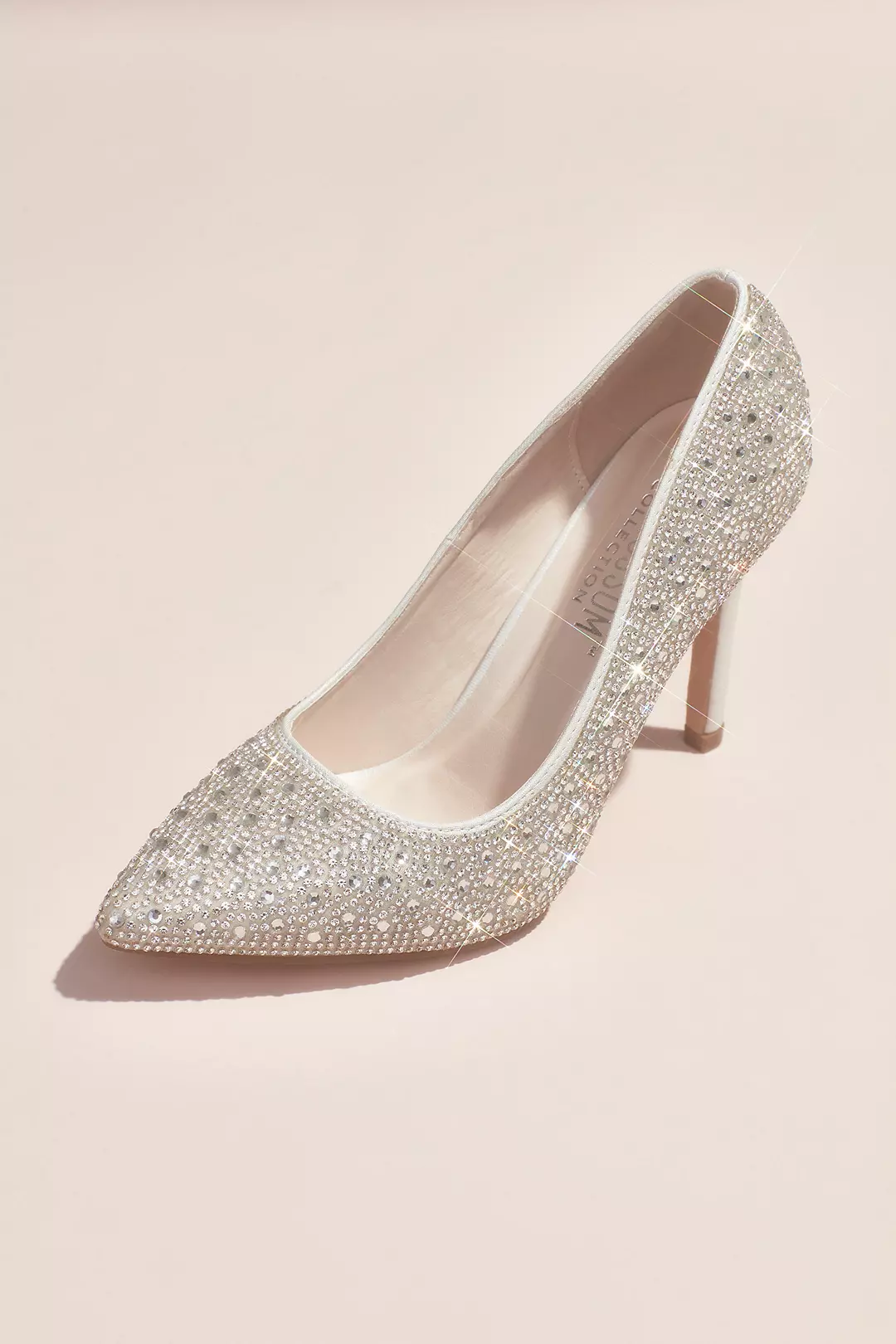 Crystal Detailed Satin Pointed-Toe Pumps - Image 2