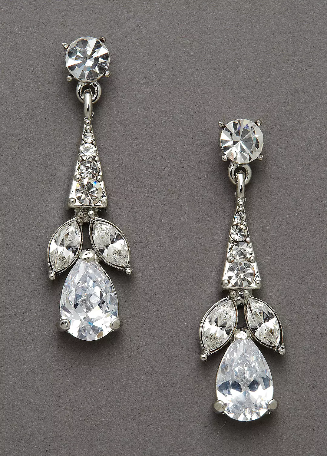 Crystal Earrings with Pear Shaped Stones - Image 2