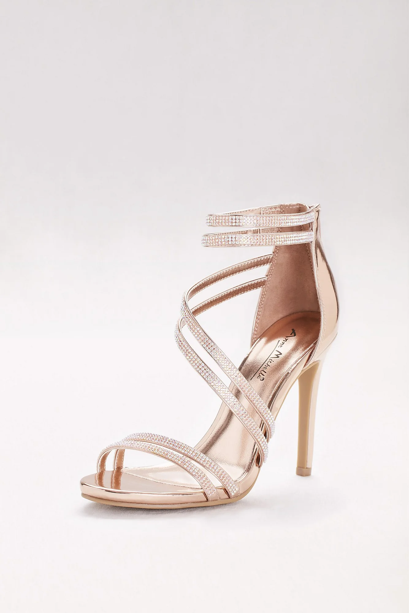 Crystal-Embellished Double-Strap Stiletto Sandals - Image 2