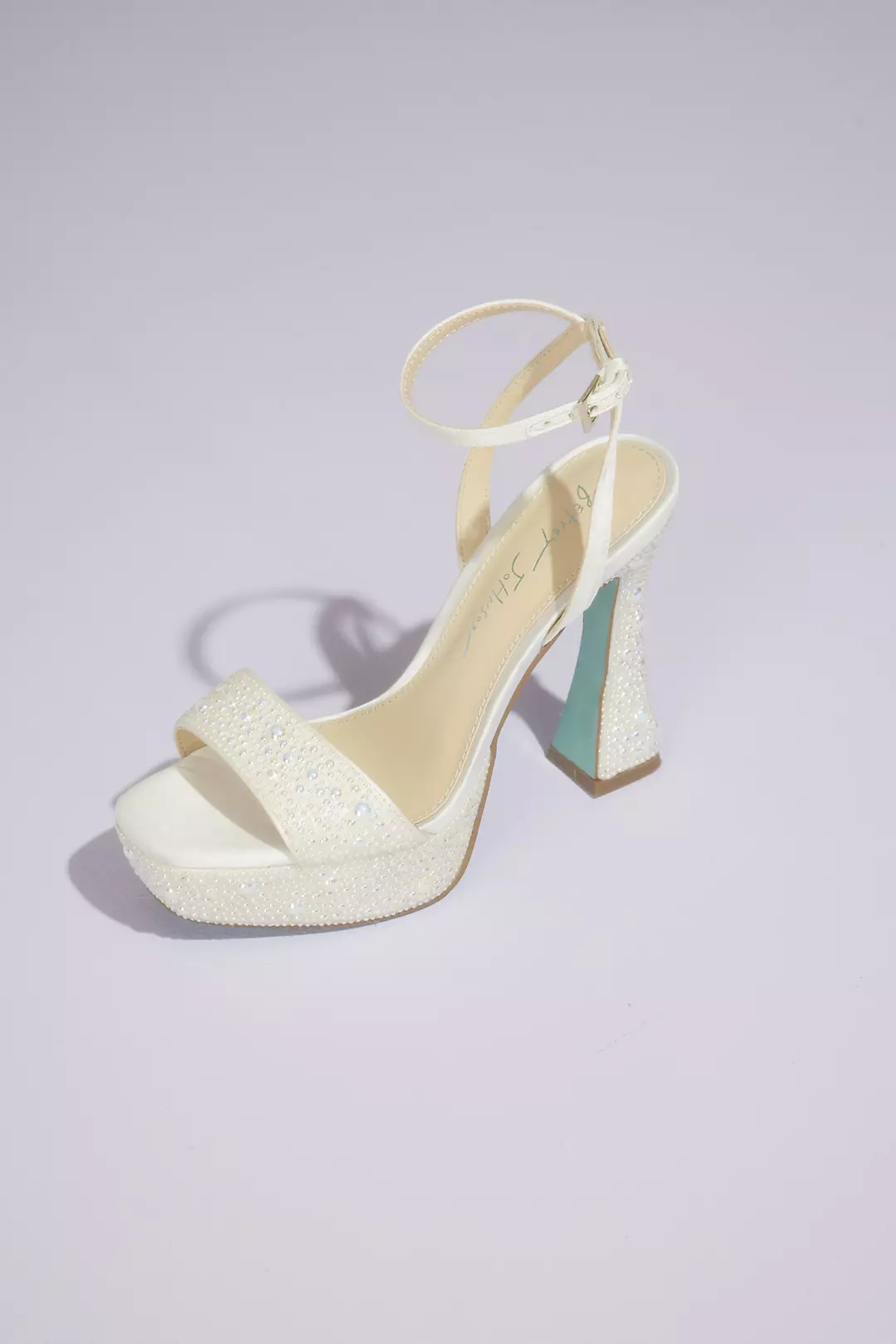Crystal Embellished Flared Platform Sandals - Image 2