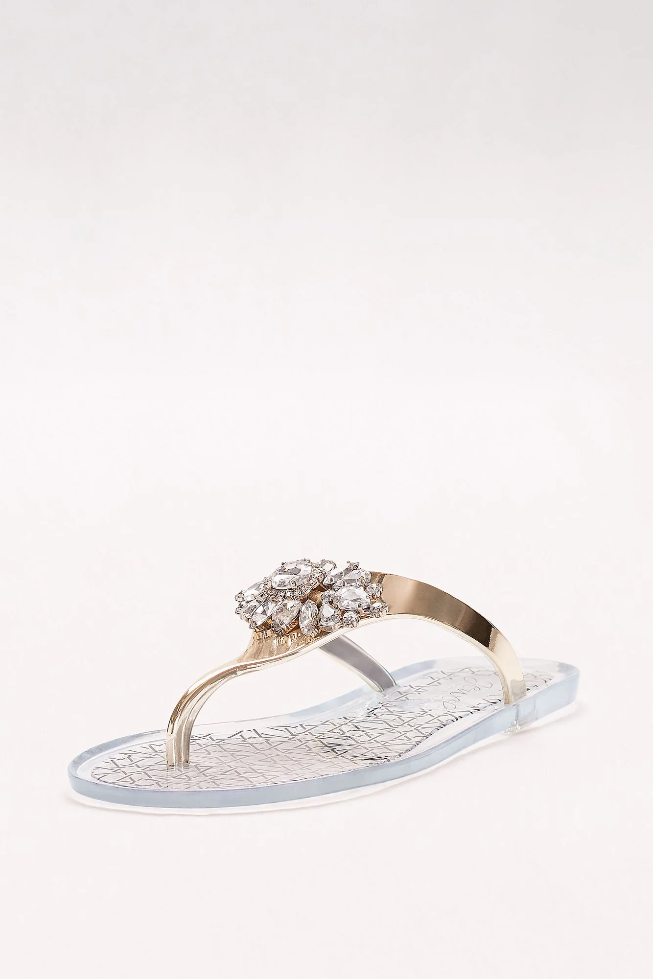 Crystal-Embellished Jelly Flip Flops - Image 3