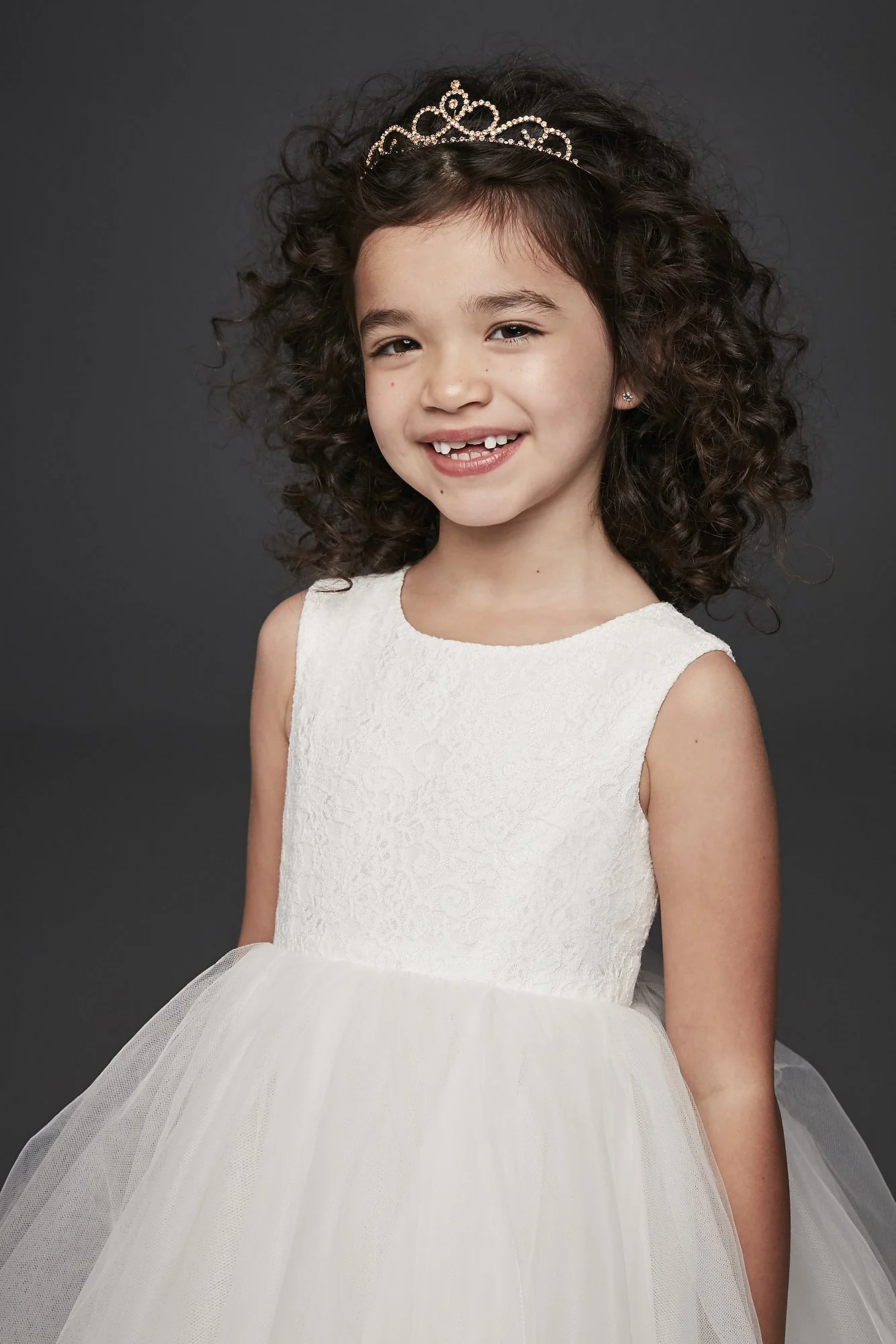 Crystal Filigree Flower Girl Tiara - Image 2