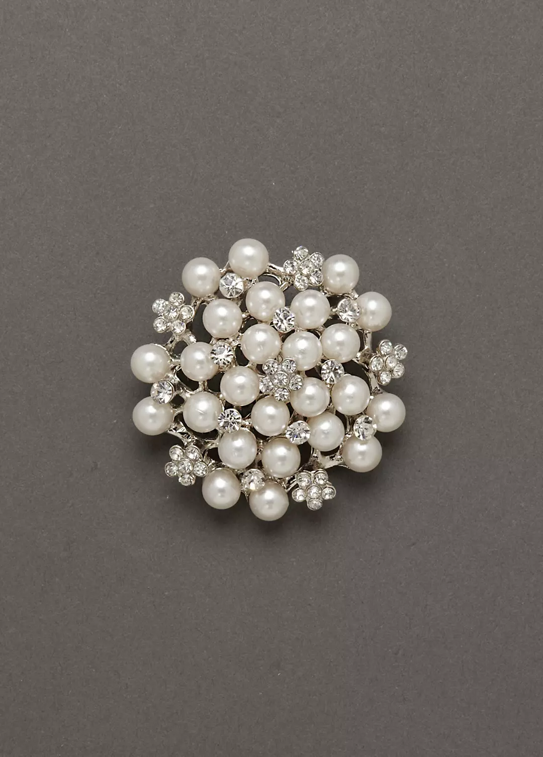 Crystal Flower and Pearl Pin - Image 2