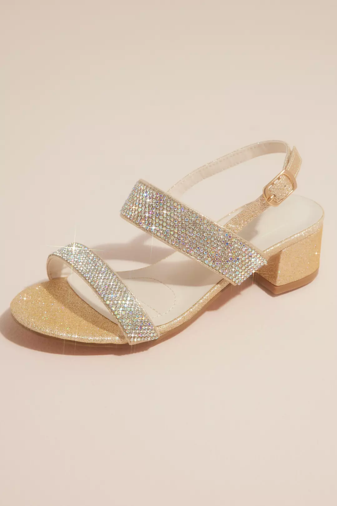 Crystal Flower Girl Block Heel Sandals - Image 53