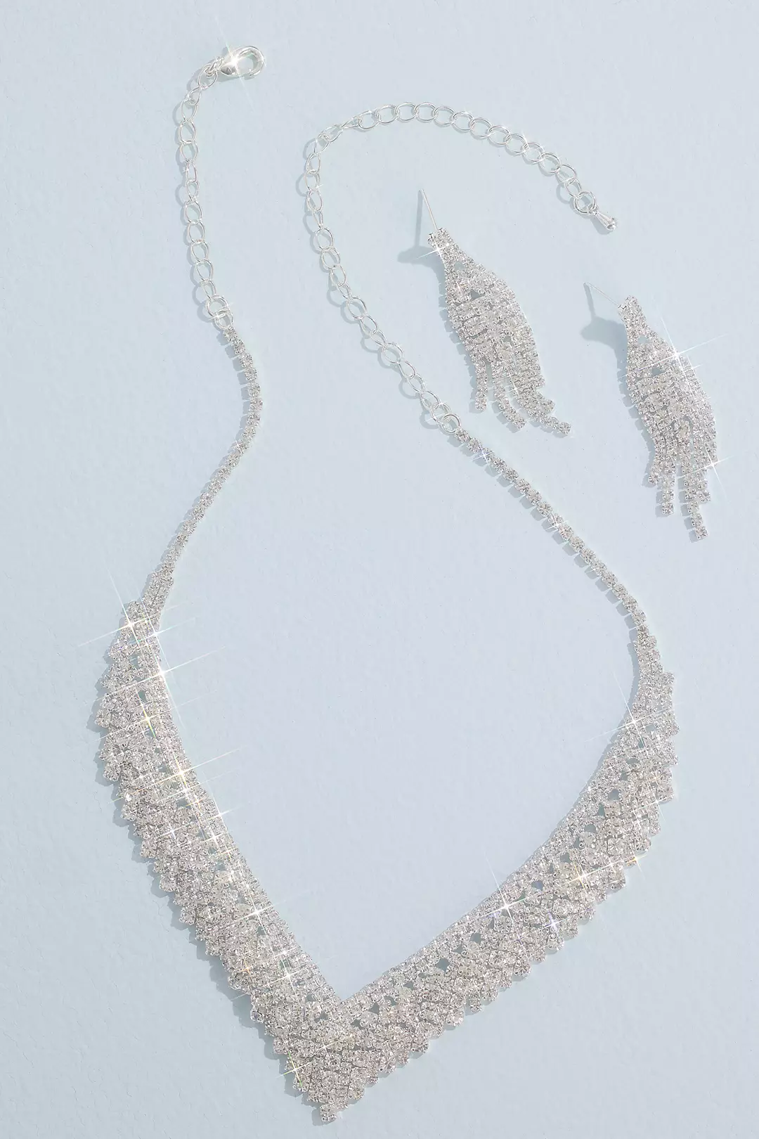 Crystal Fringe Necklace and Earring Set - Image 7