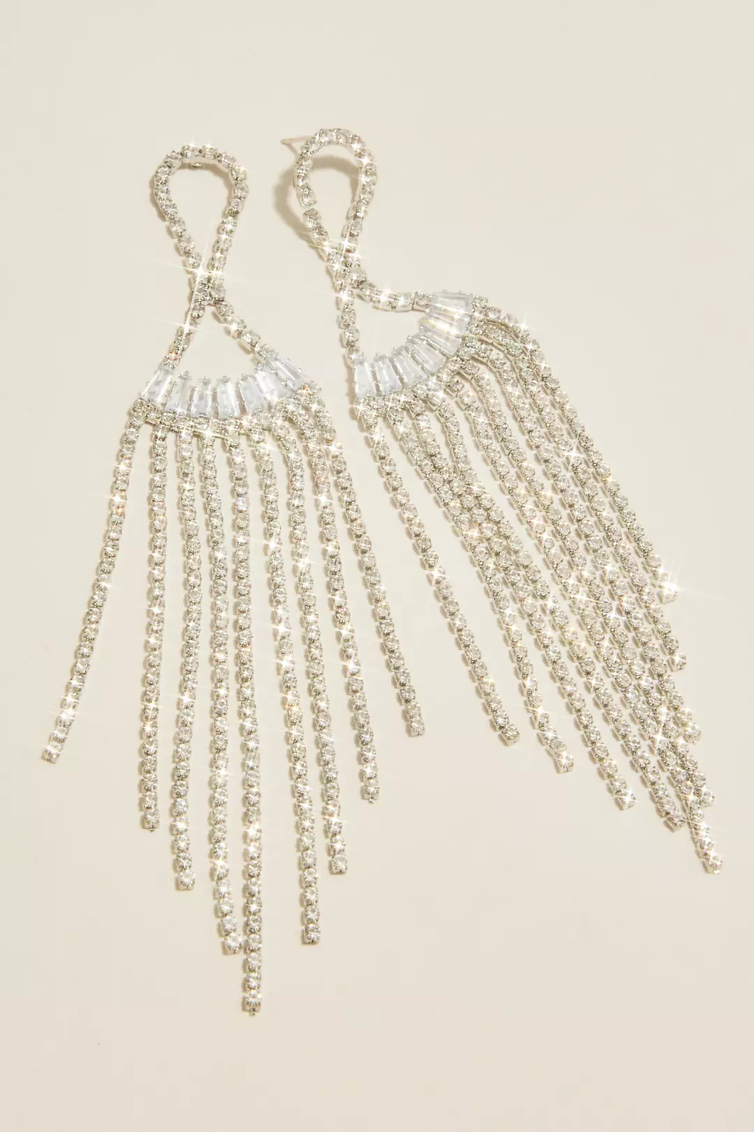 Crystal Fringe Post Earrings - Image 2