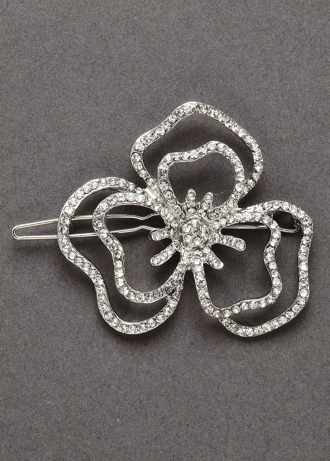 Crystal Open Flower Barrette - Image 2