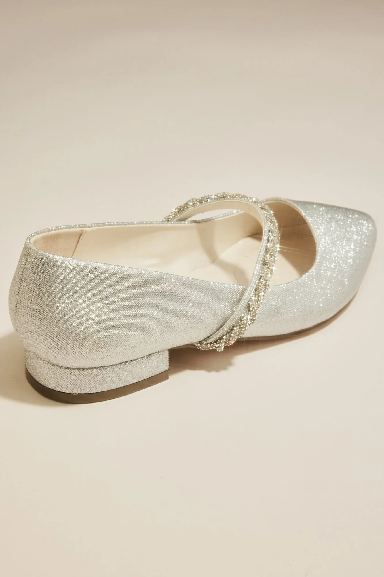 Crystal Rope Twist Strap Low Block Heel Mary Janes
