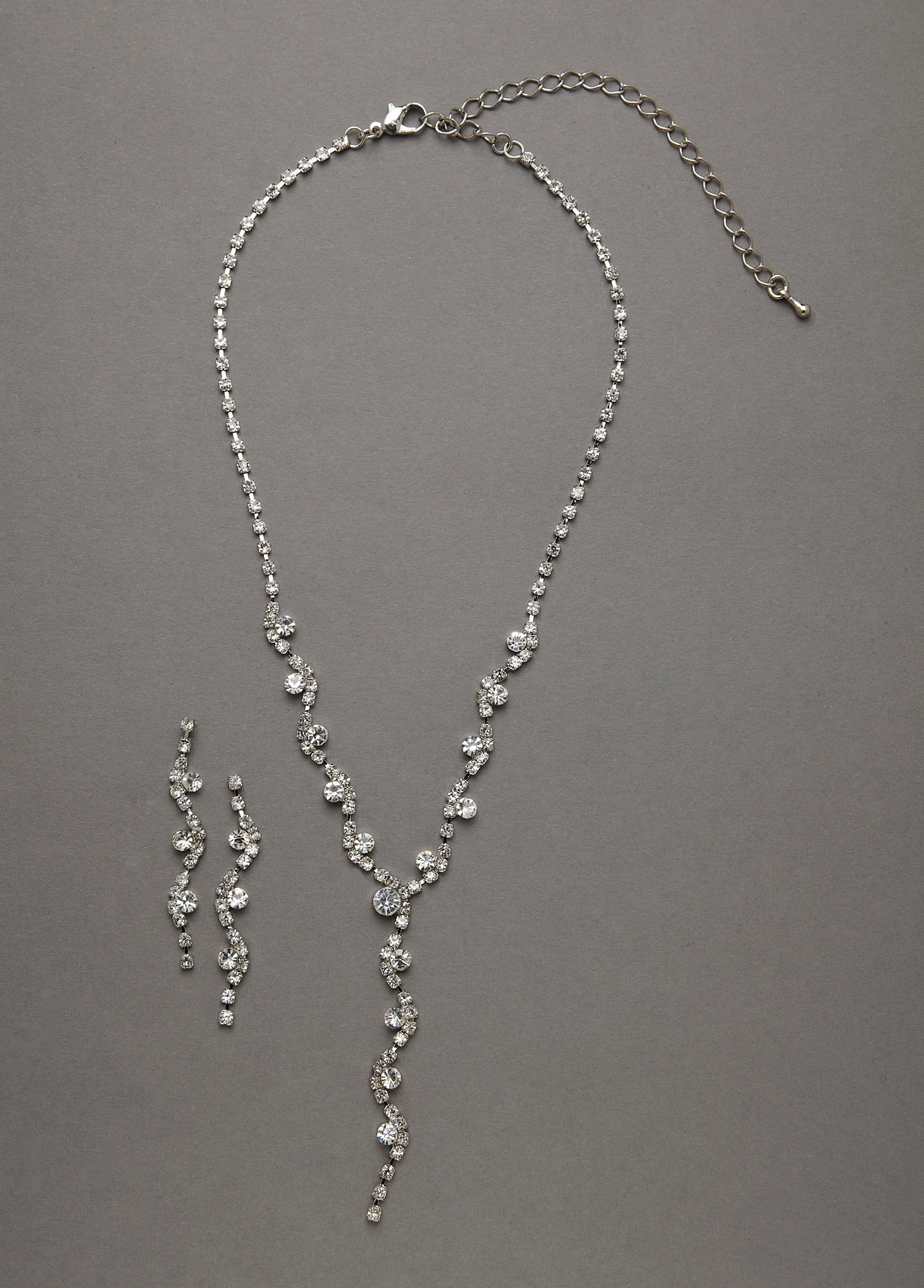Crystal Scroll Necklace and Earring Set