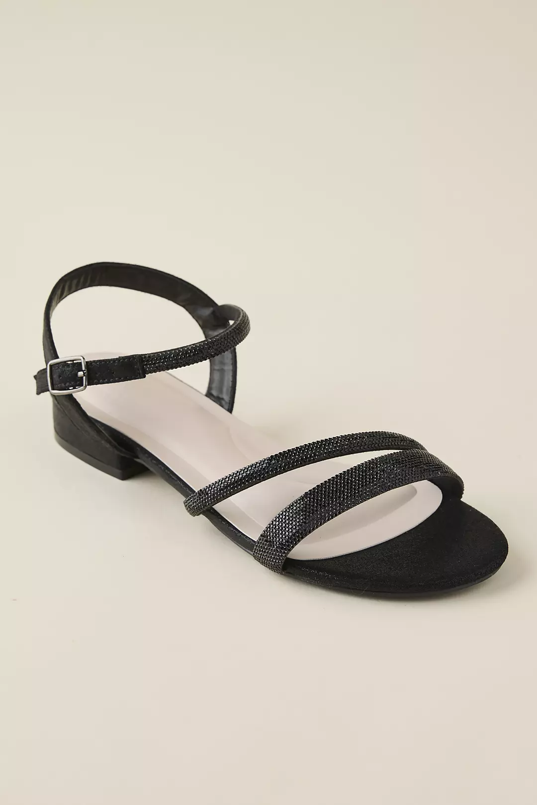 Crystal Strap Low Heel Sandals - Image 4