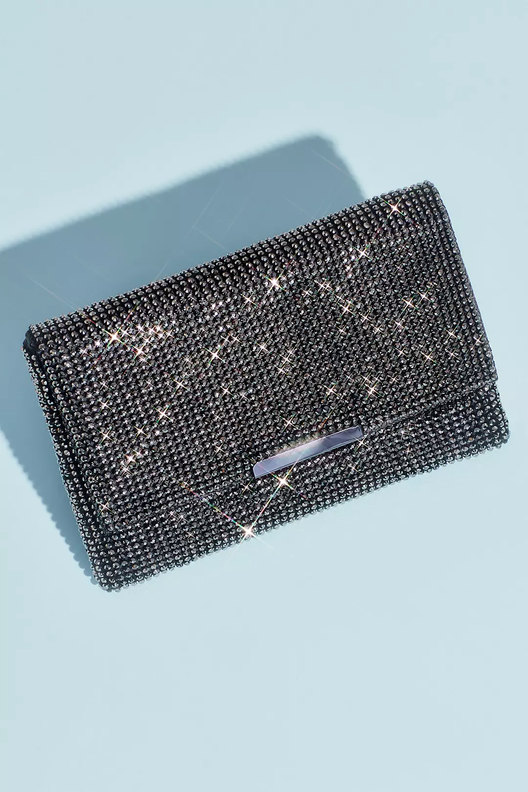 Crystal Studded Mesh Clutch with Foldover - Image 2