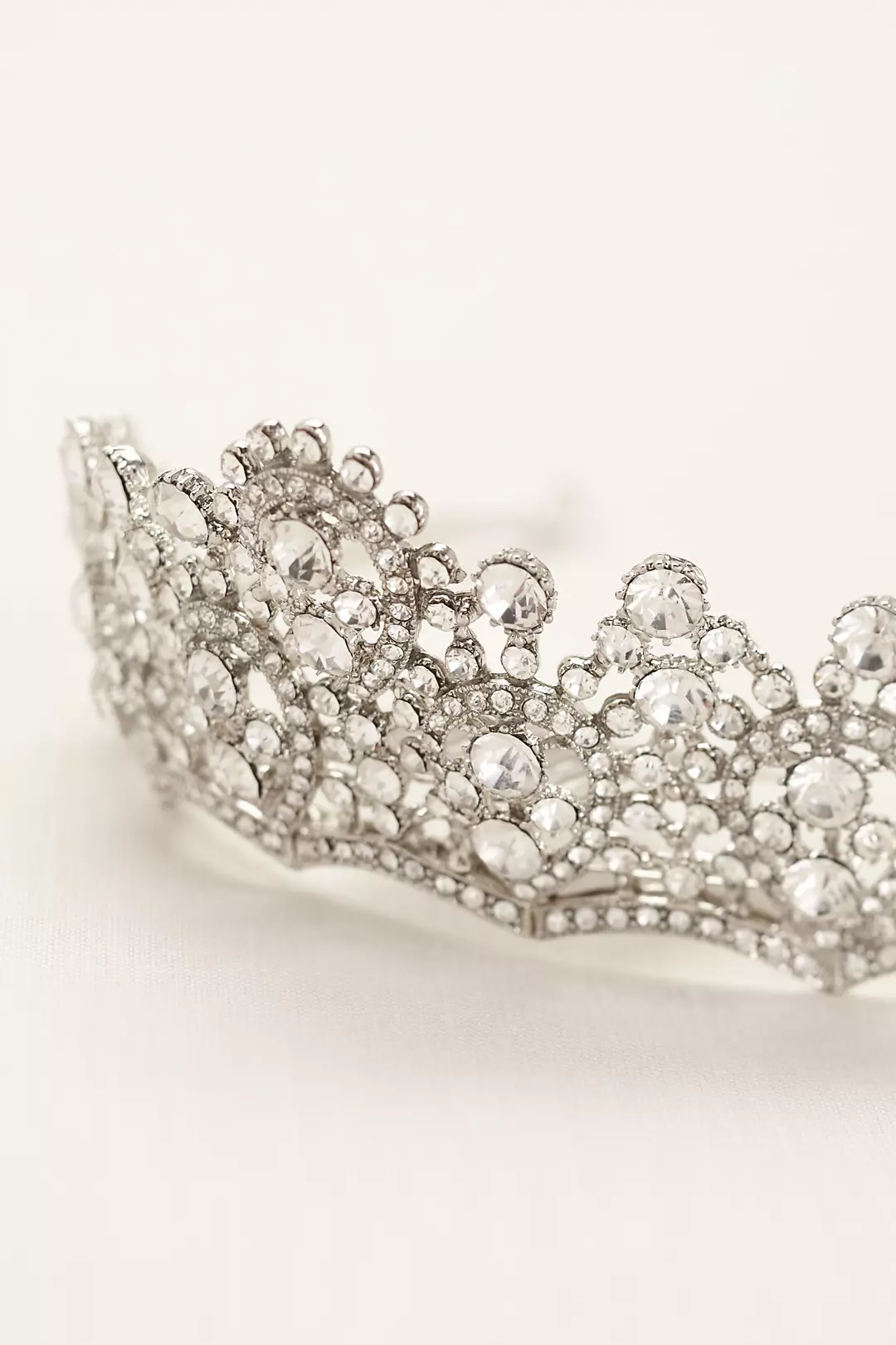 Crystal Tiara with Scalloped Design - Image 2