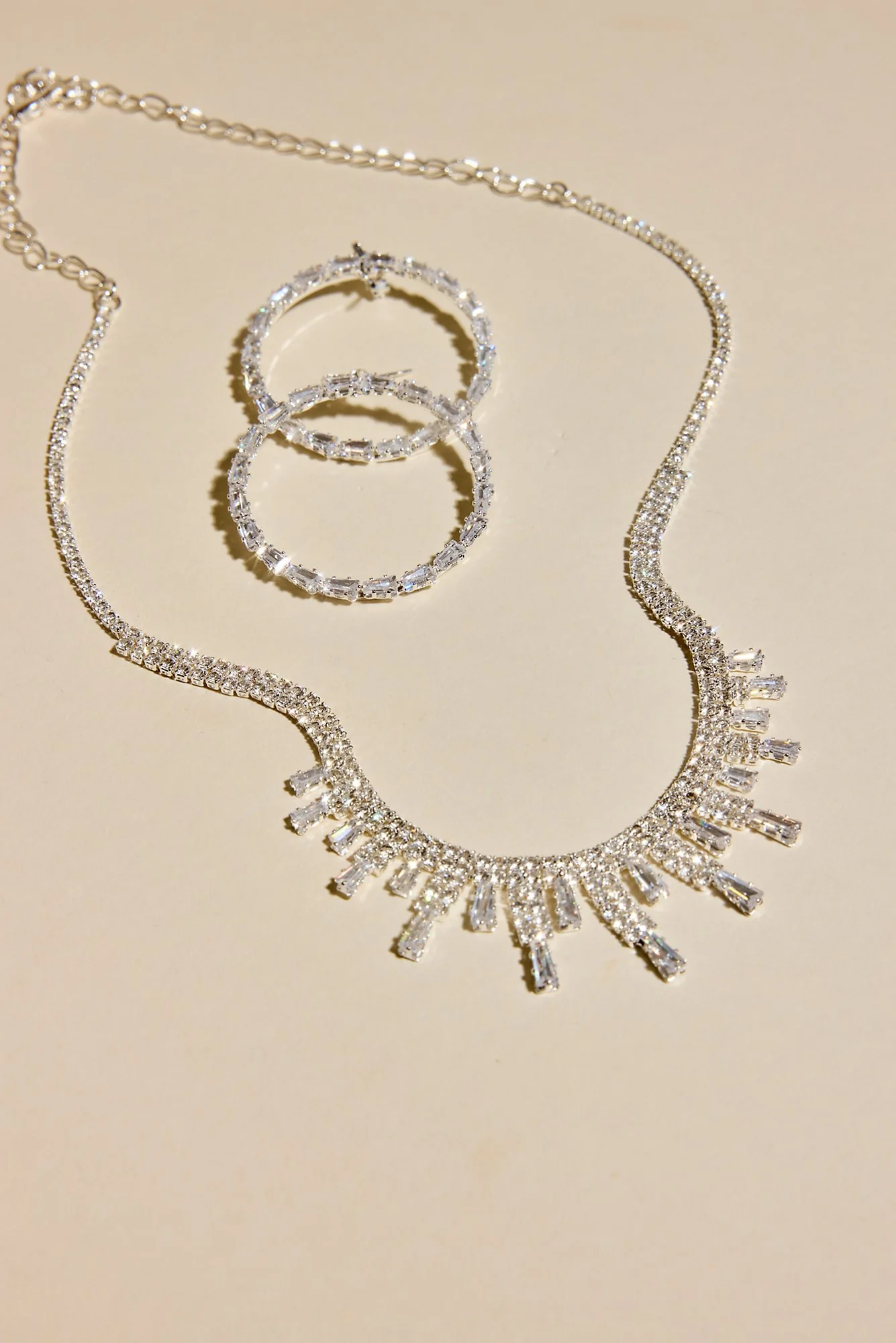 Cubic Zirconia Dripping Baguette Jewelry Set - Image 2