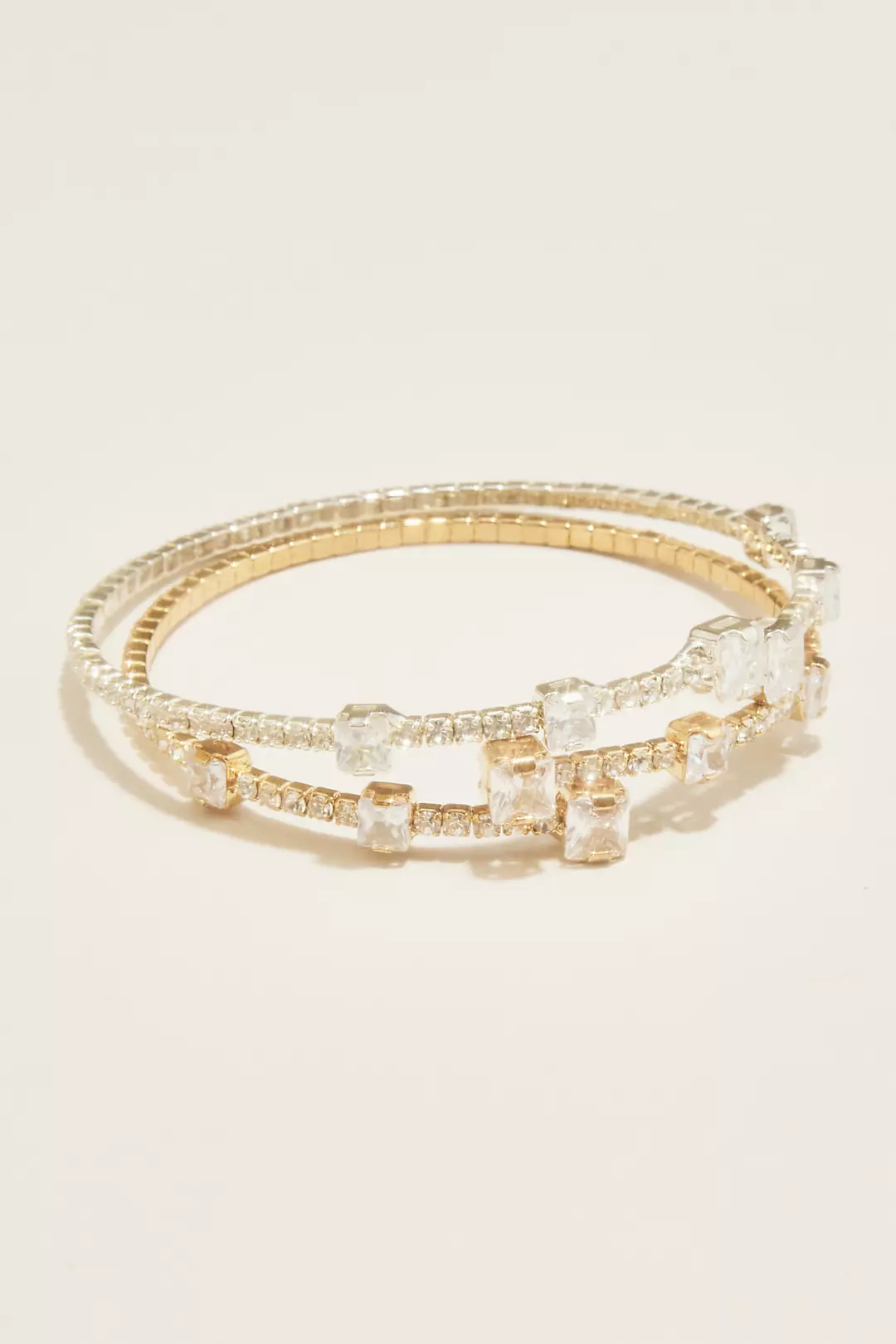 Cubic Zirconia Duo Cuff Bracelet Set - Image 2