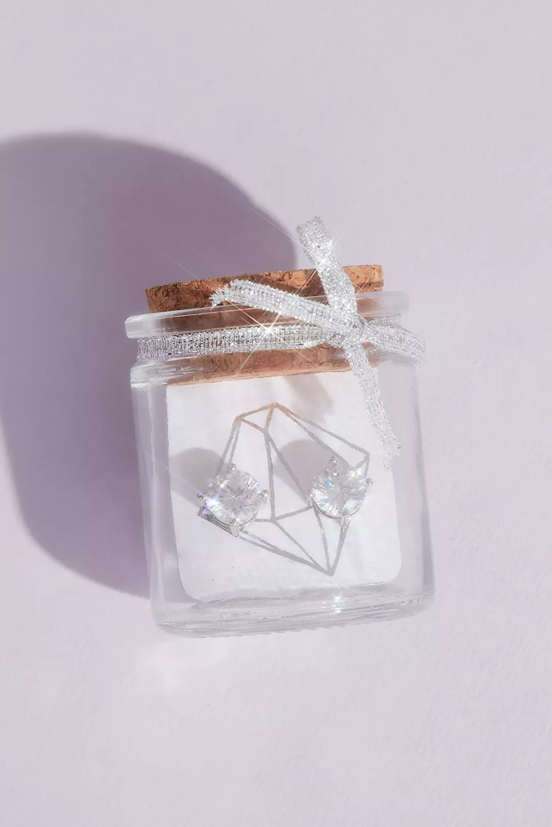 Cubic Zirconia Earrings in a Jar Bridesmaid Gift - Image 2