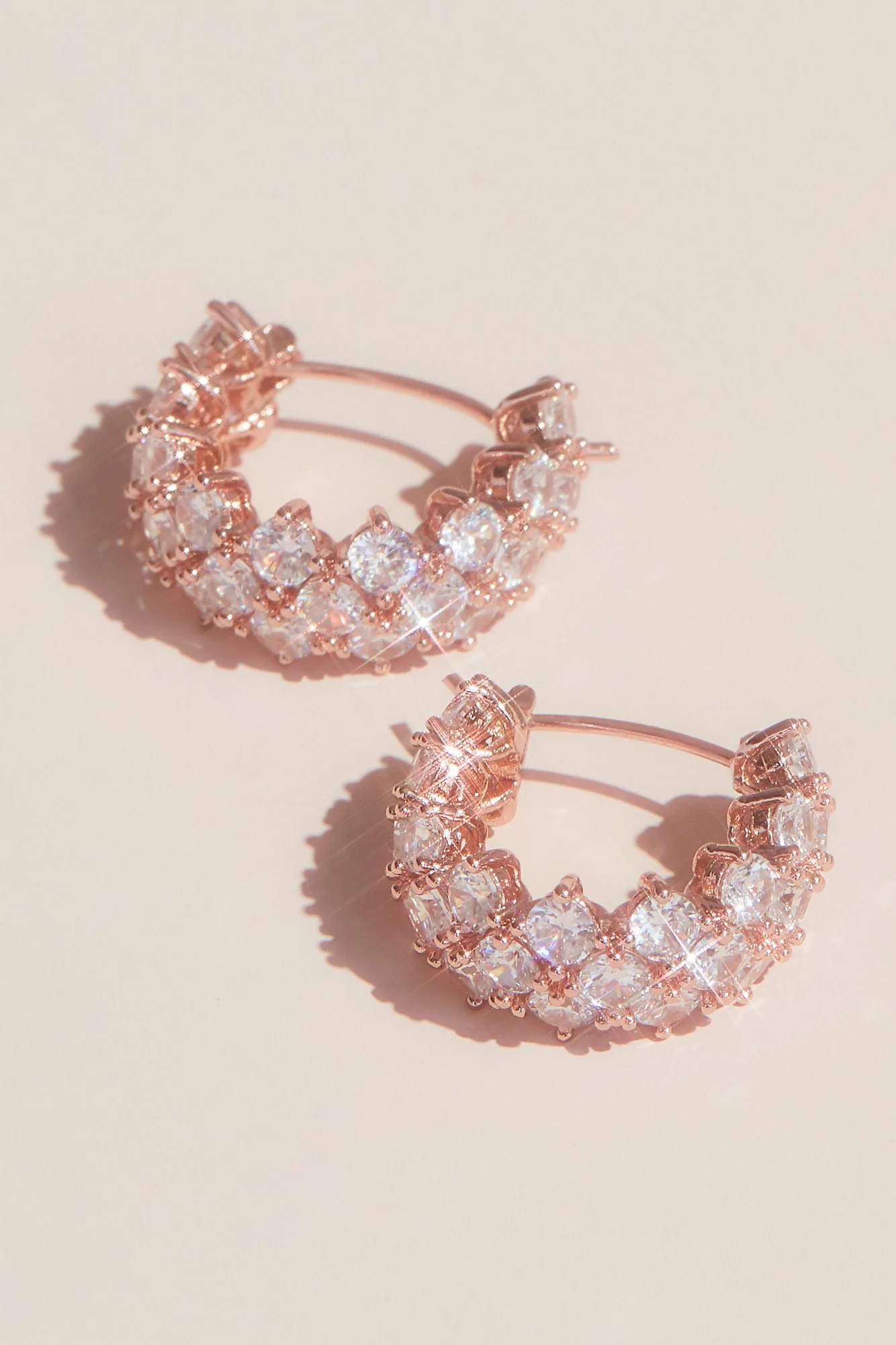 Cubic Zirconia Huggie Hoop Earrings