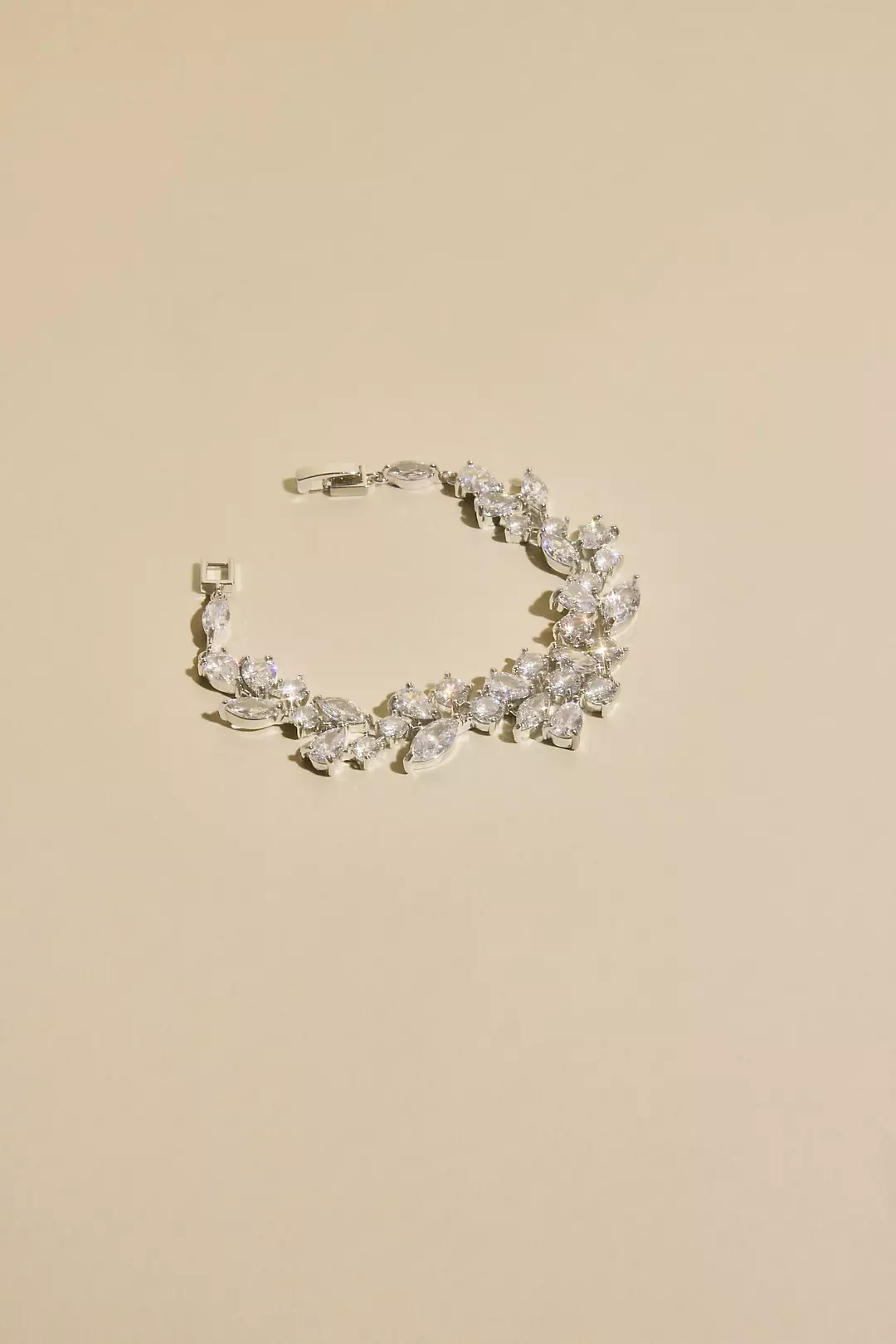 Cubic Zirconia Leafy Floral Bracelet - Image 3