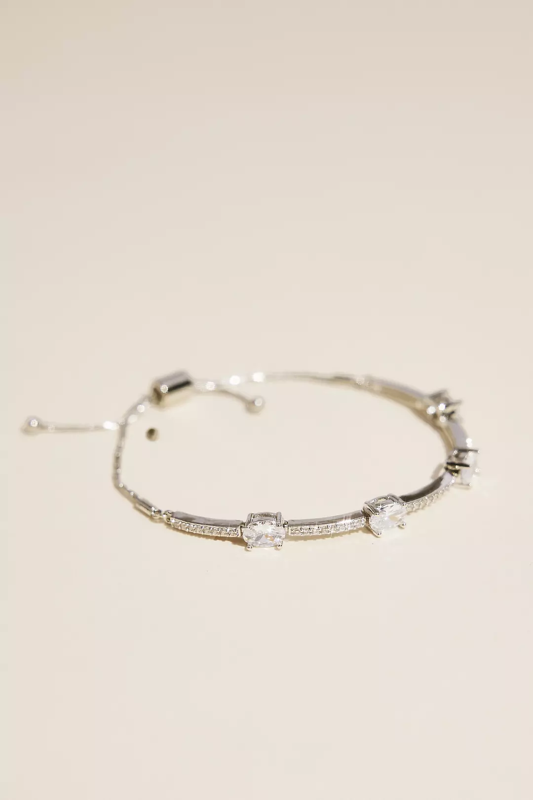 Cubic Zirconia Tennis Bracelet with Oval Stones - Image 2