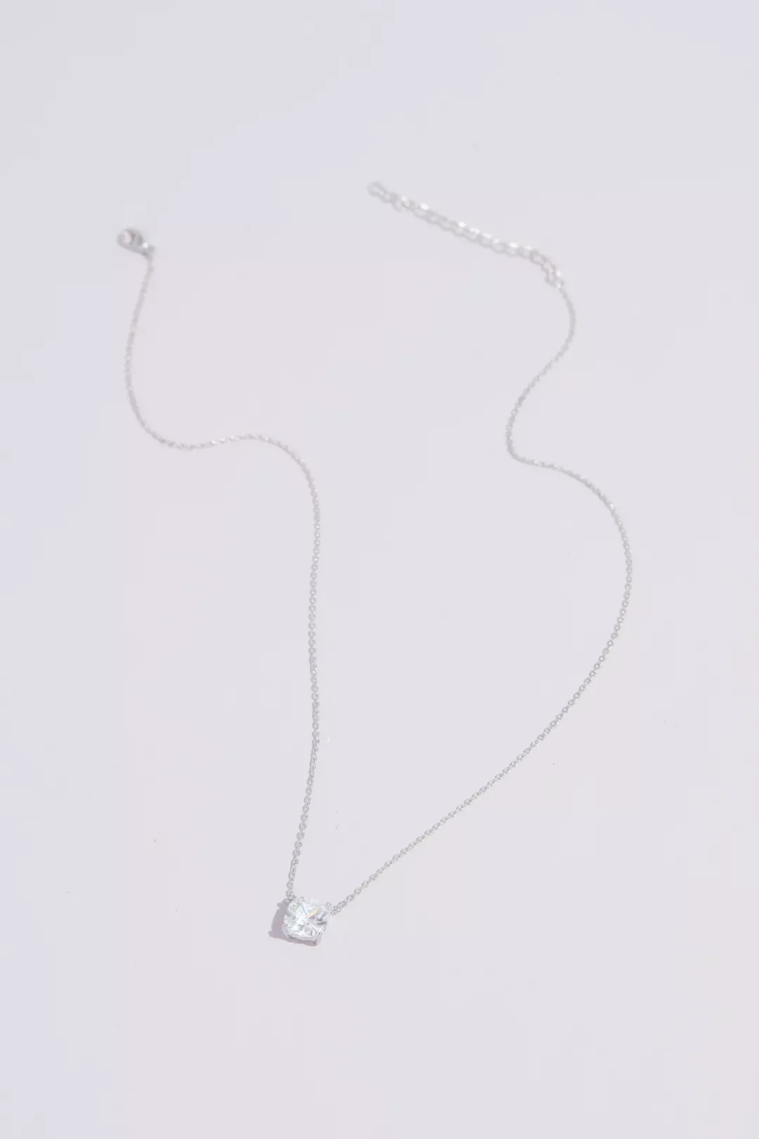Cushion-Cut Cubic Zirconia Solitaire Necklace