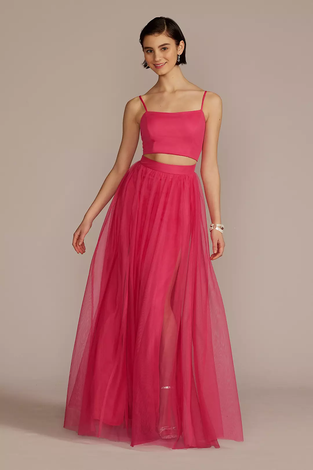 Cutout Crop Top and Tulle Skirt Set - Image 10